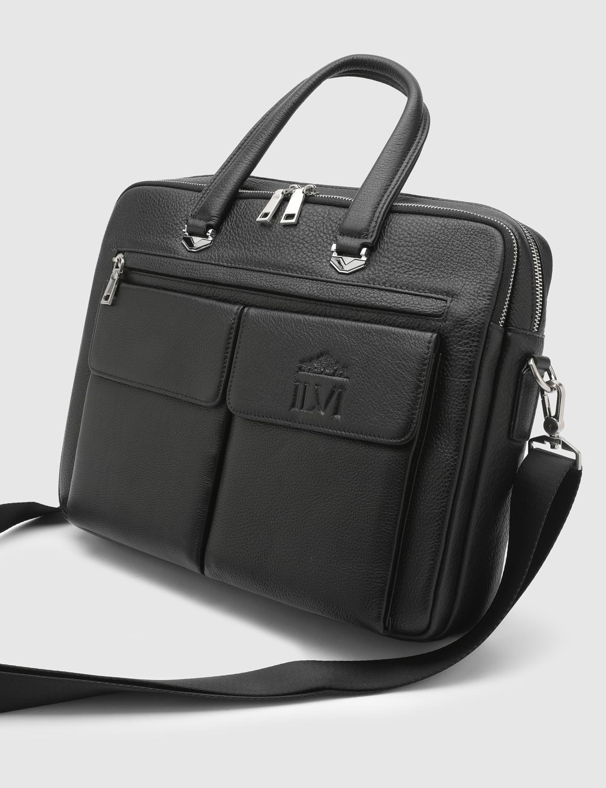 Marc Black Leather Men's Handbag