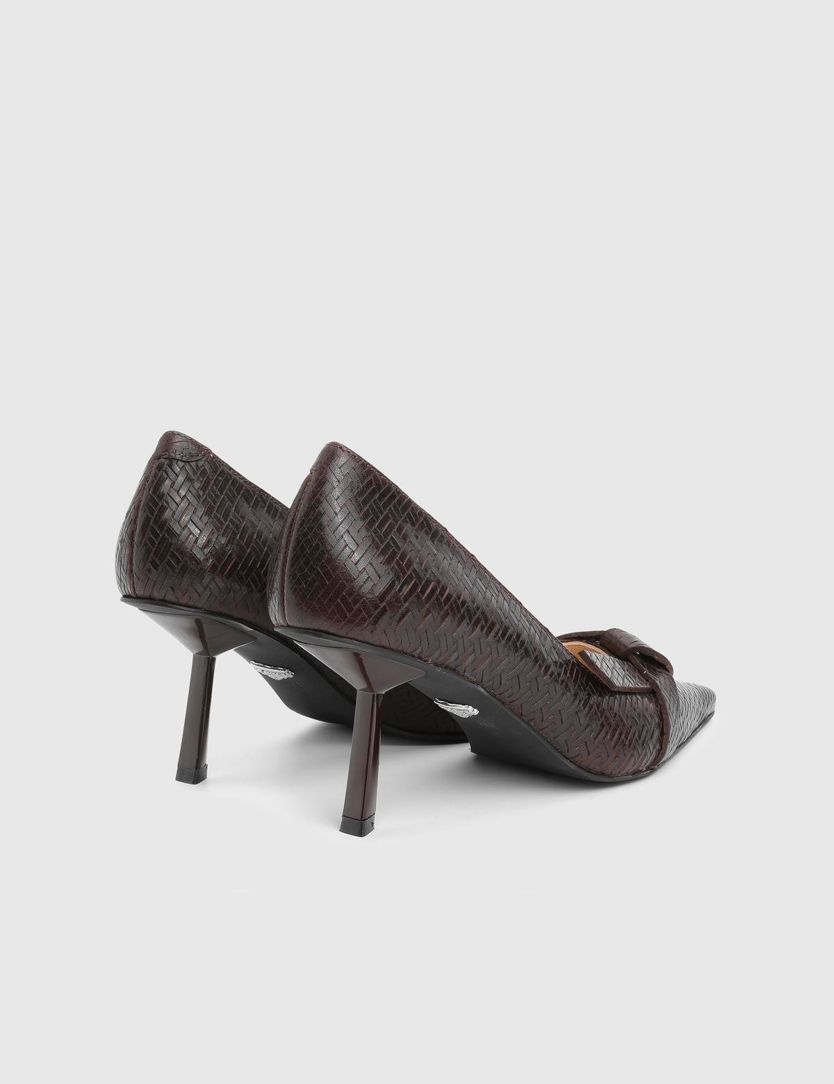 Marimor Brown Printed Leather Women's Pump