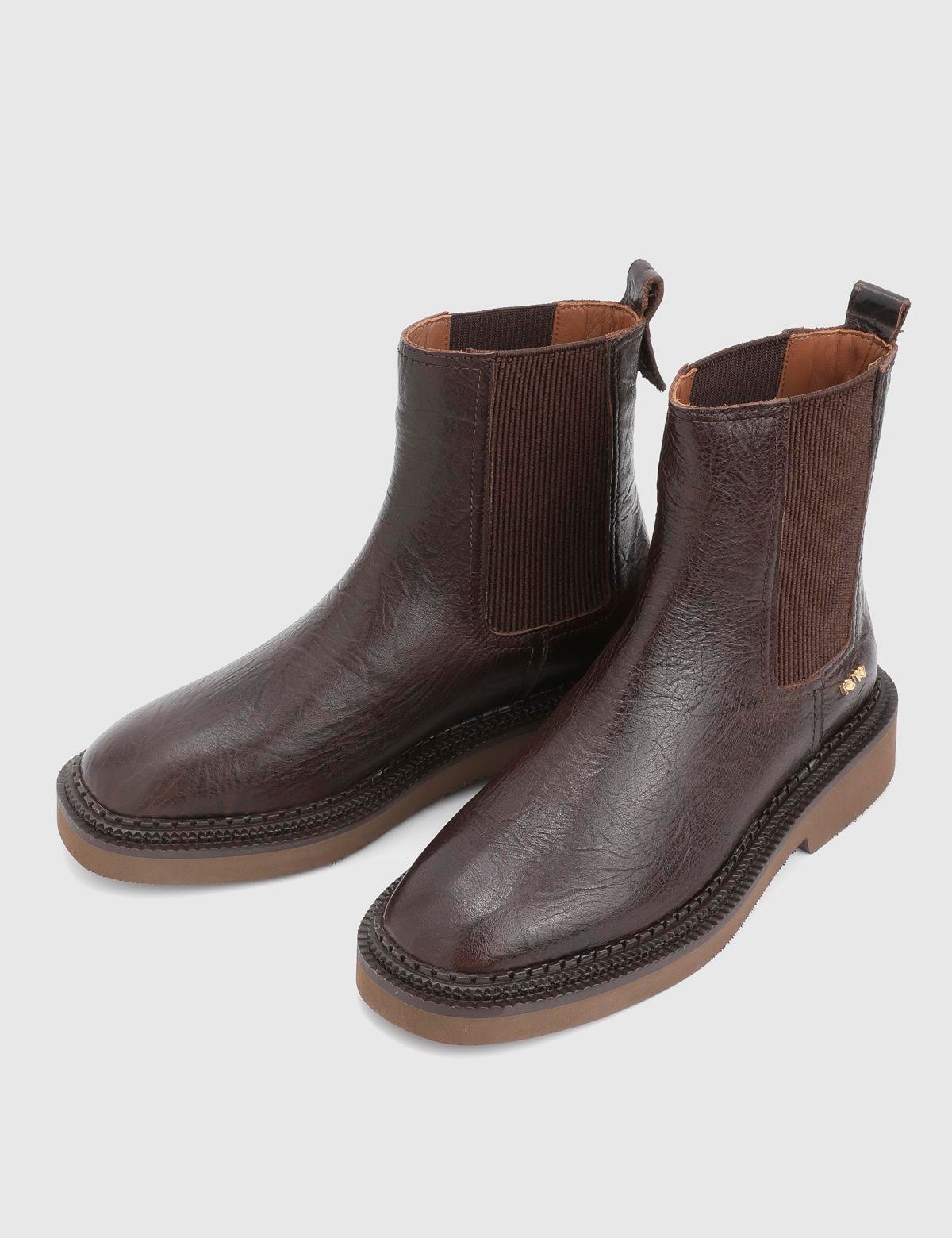 Matew Brown Leather Women's Boot