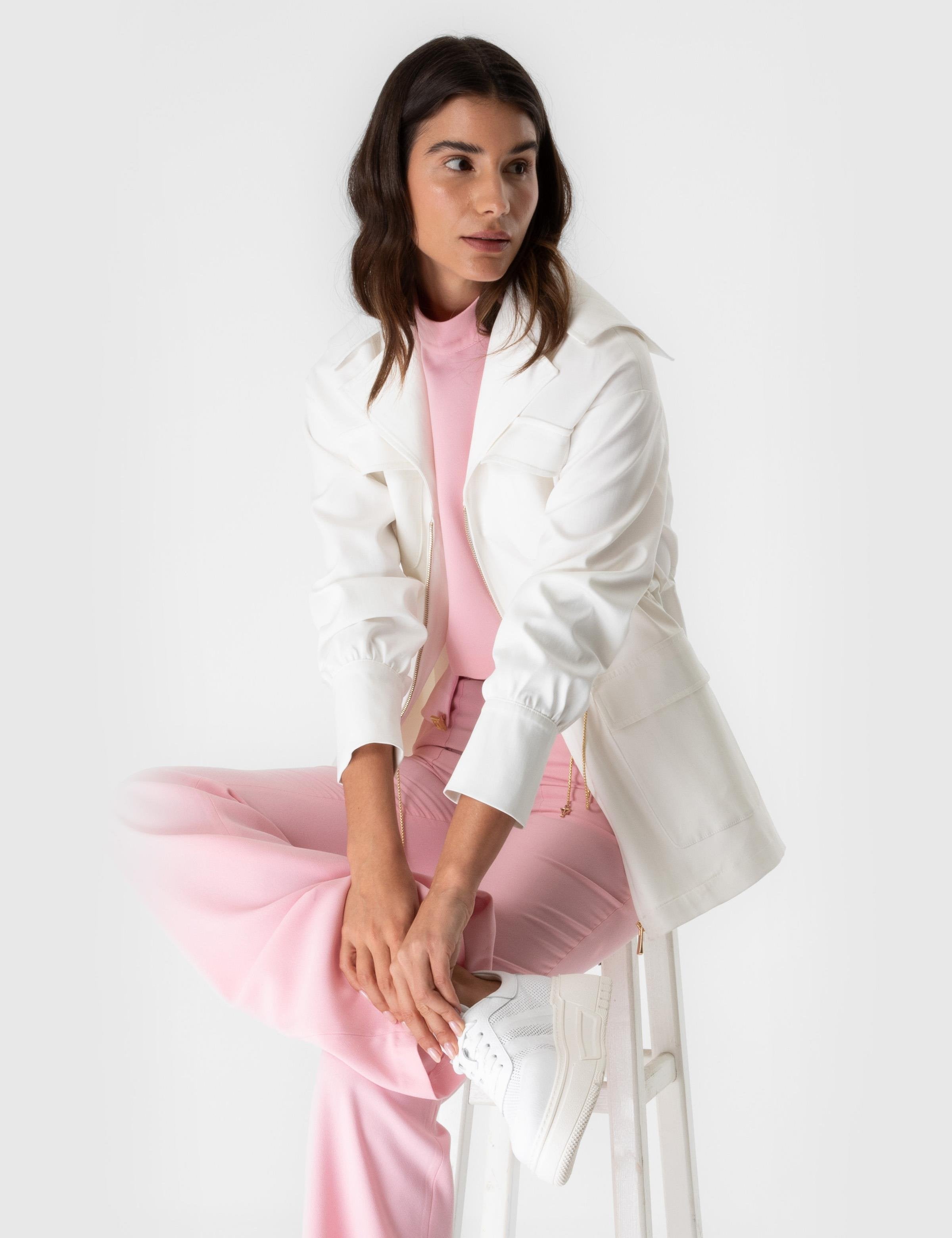 Matia White Women's Trench Coat