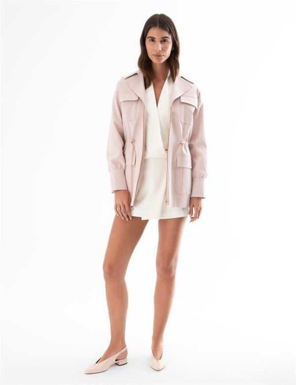 Matia Powder Pink Women's Trench Coat