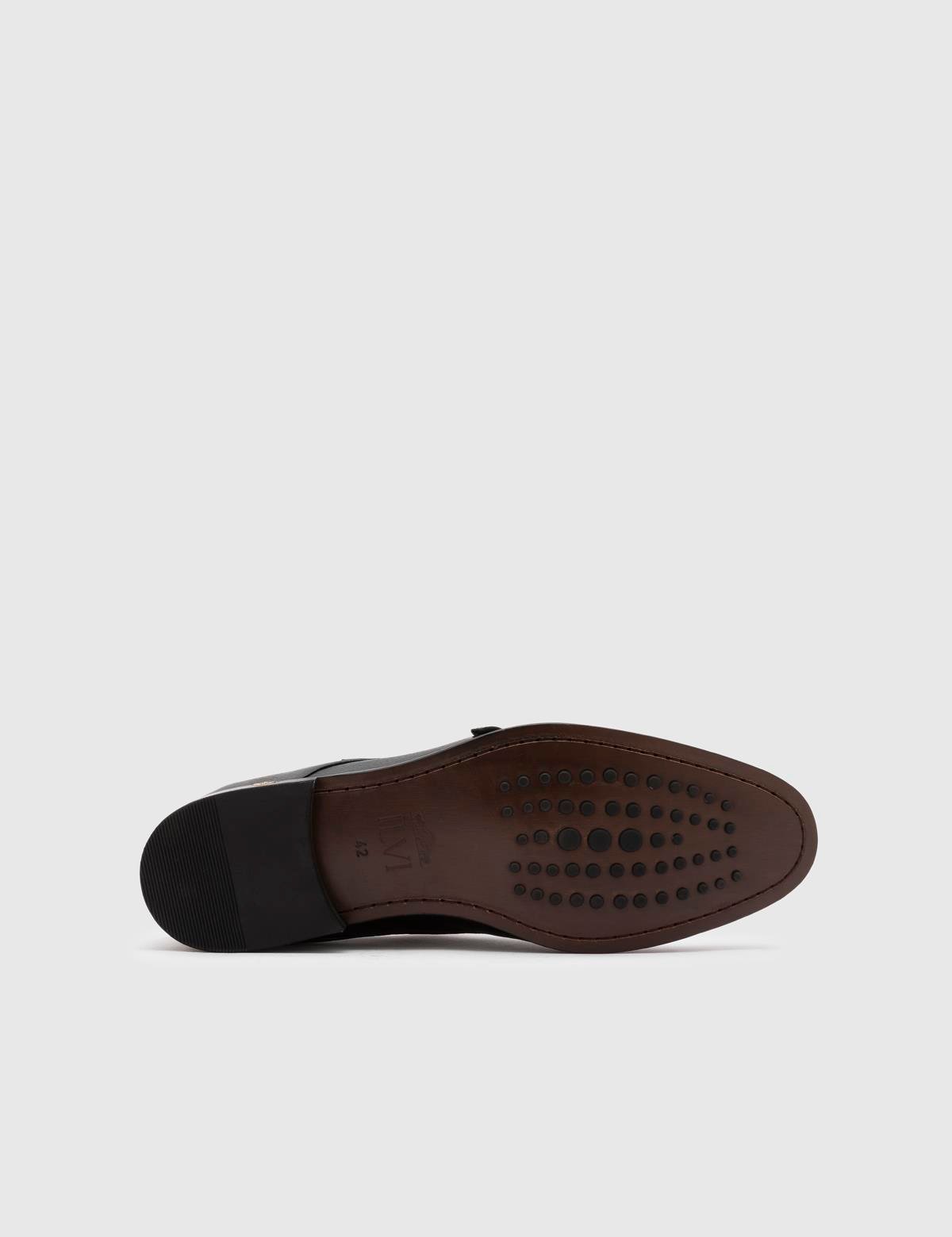 Mauri Black Buffalo-Deer Leather Men's Monk Shoe