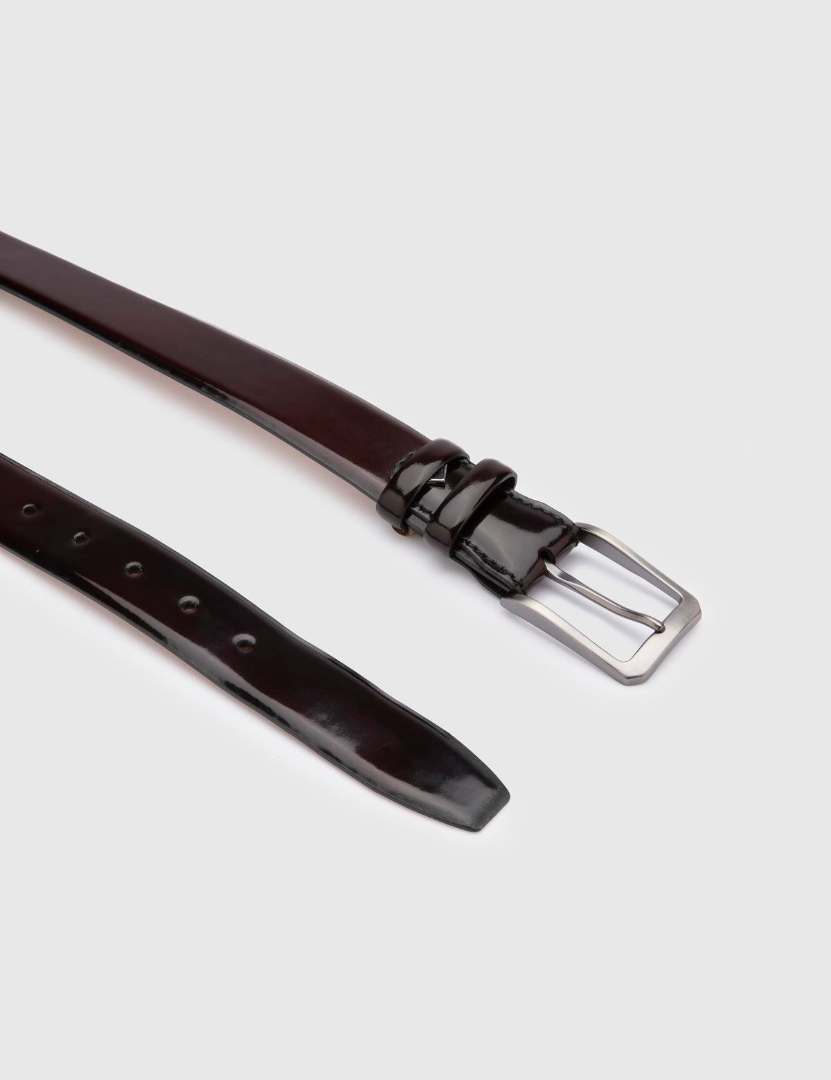 Meije Burgundy Florentic Leather Men's Belt