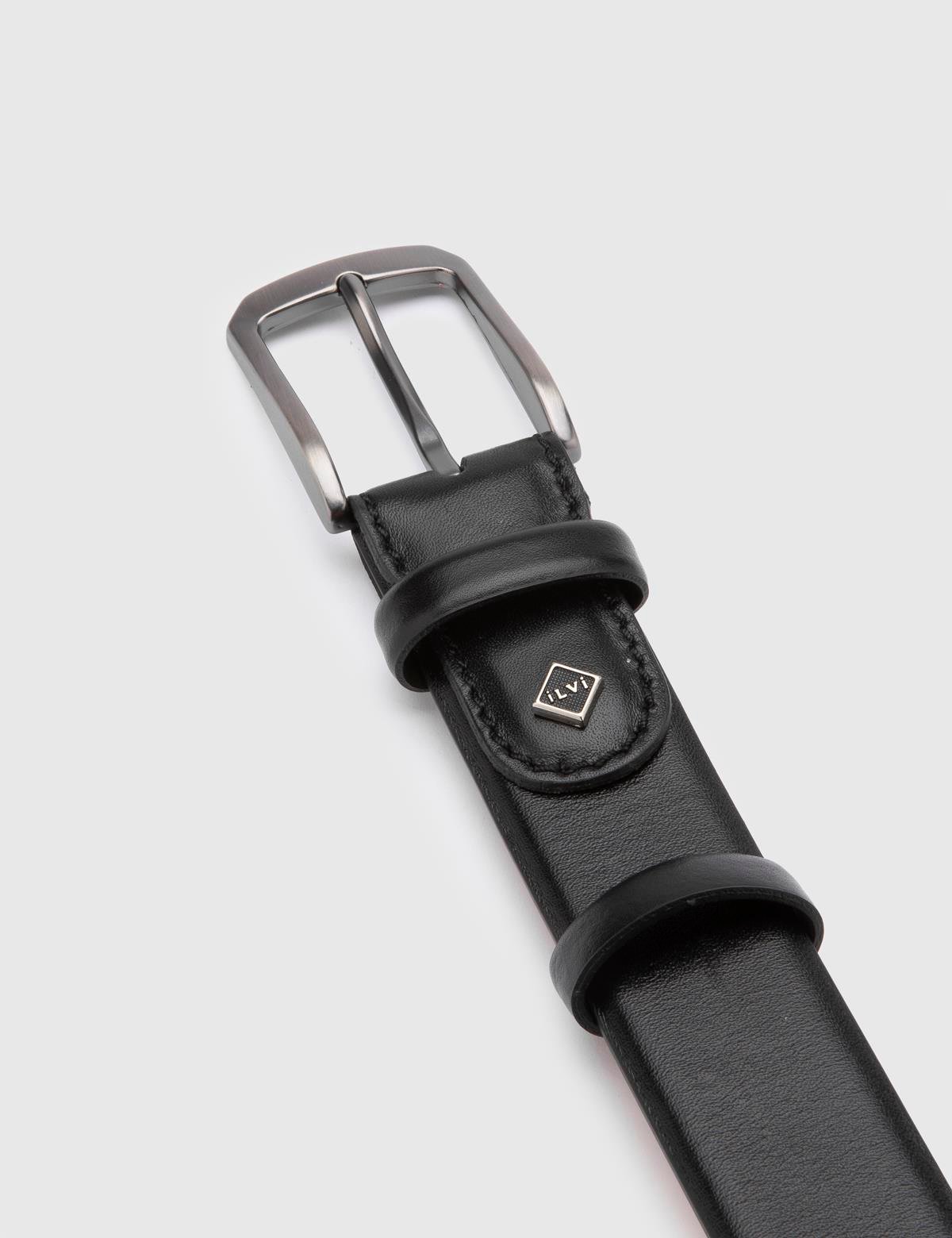 Meije Black Aniline Leather Men's Belt