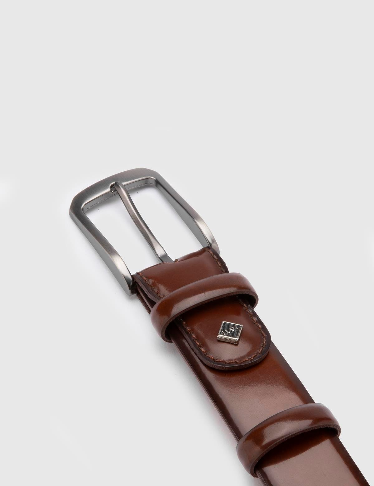 Meije Saddle Brown Florentic Leather Men's Belt
