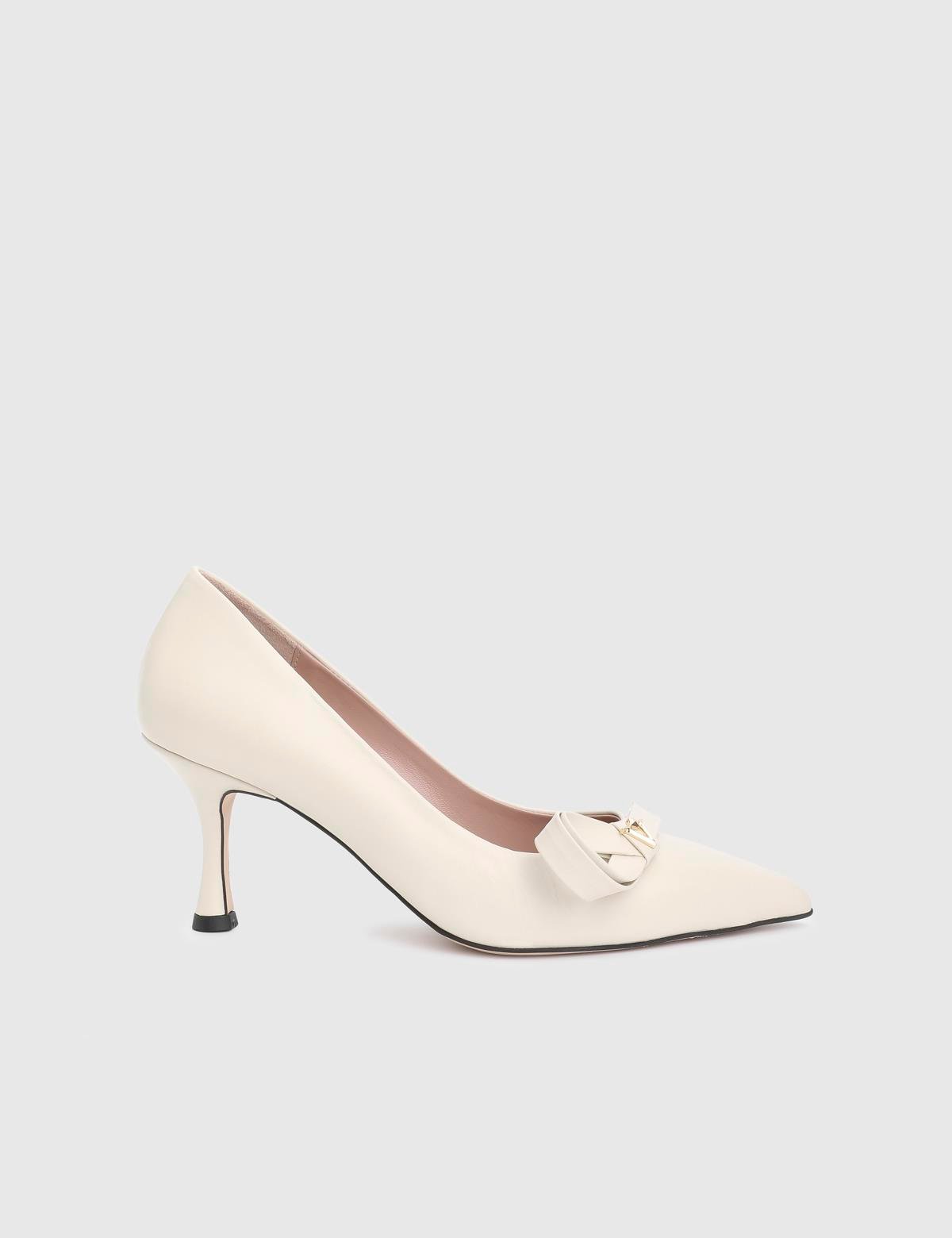 Merisa Beige Leather Women's Pump