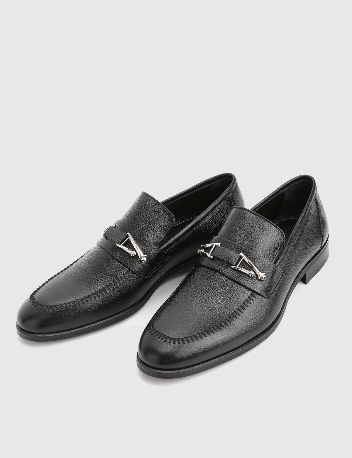 Mile Black Floater Leather Men's Classic Shoe