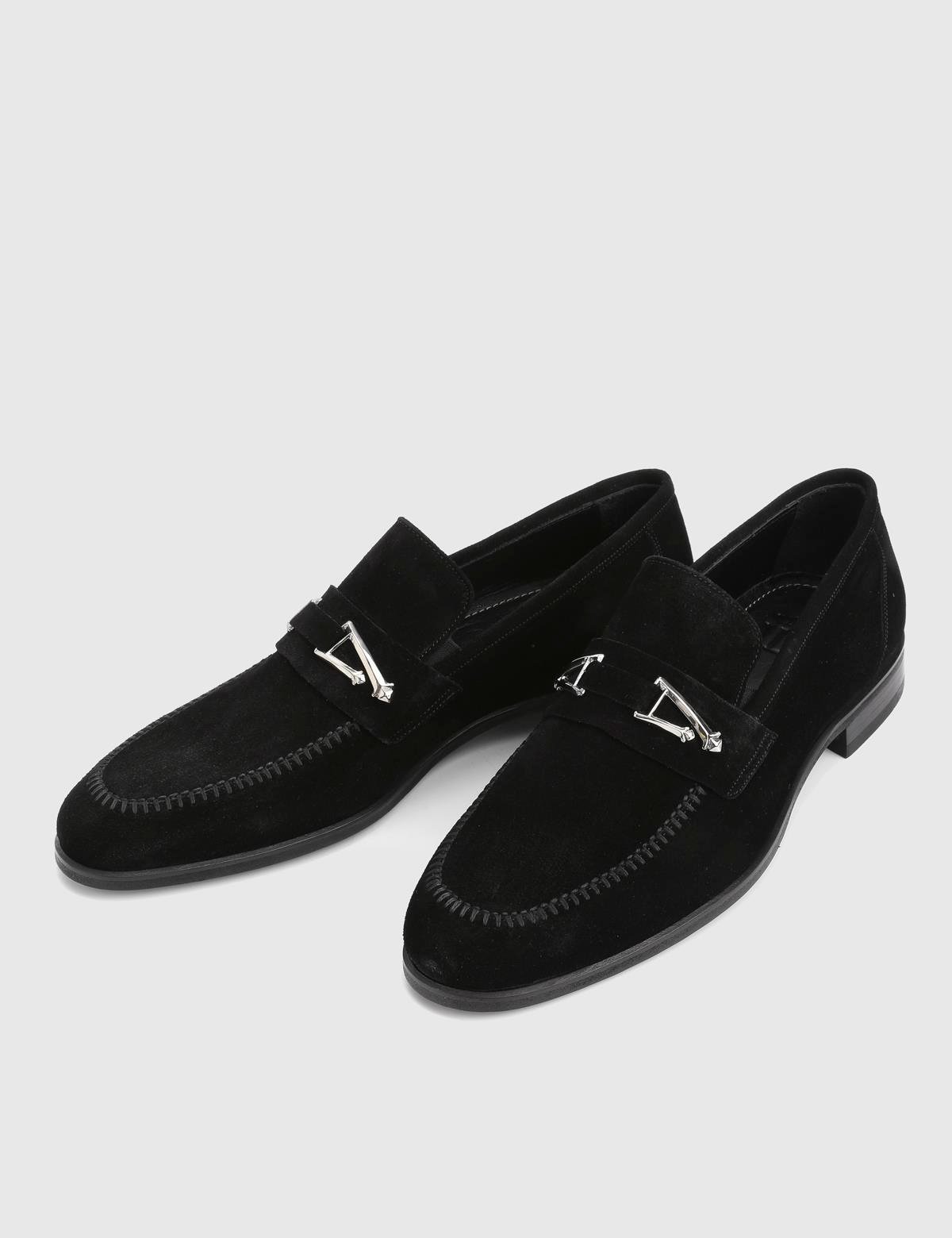 Mile Black Suede Leather Men's Classic Shoe