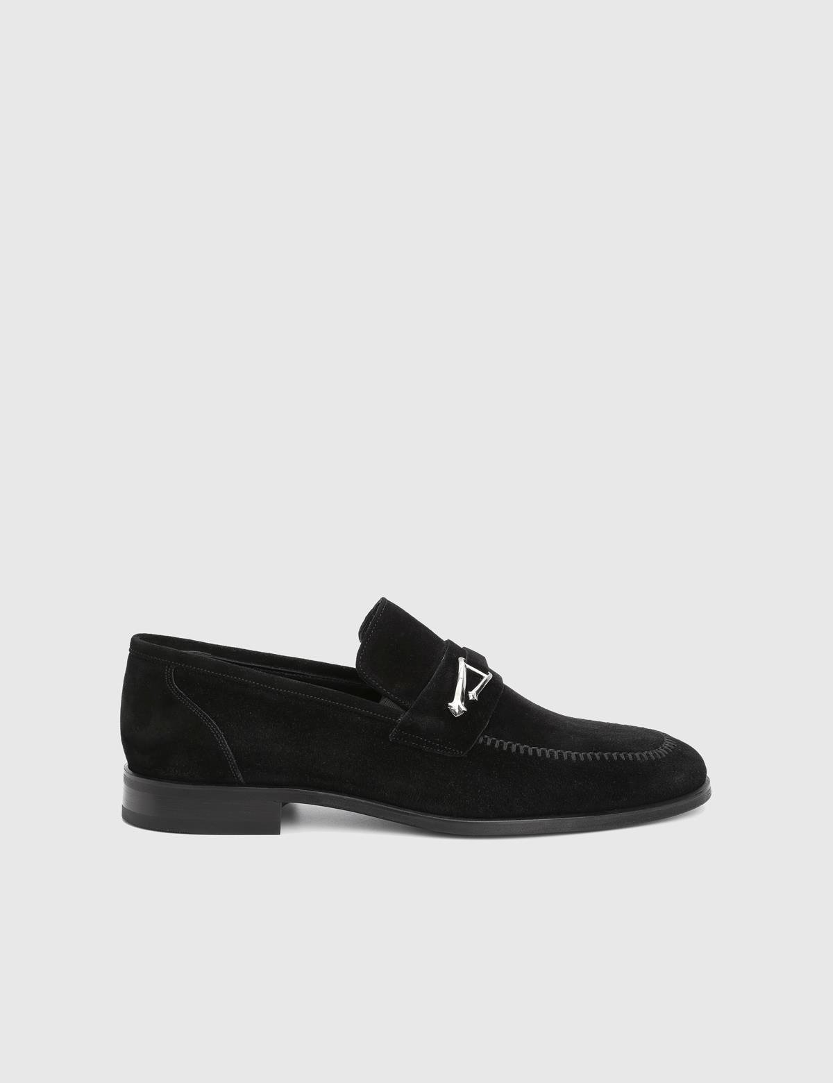Mile Black Suede Leather Men's Classic Shoe