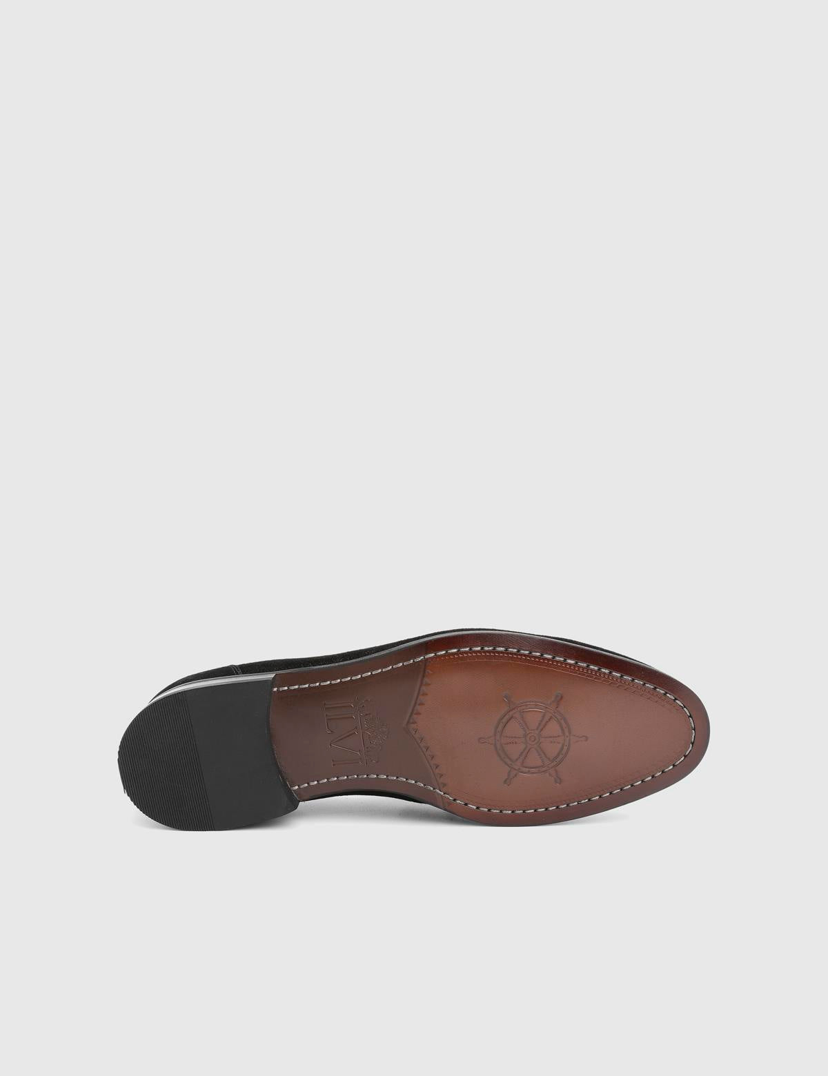 Mile Black Suede Leather Men's Classic Shoe