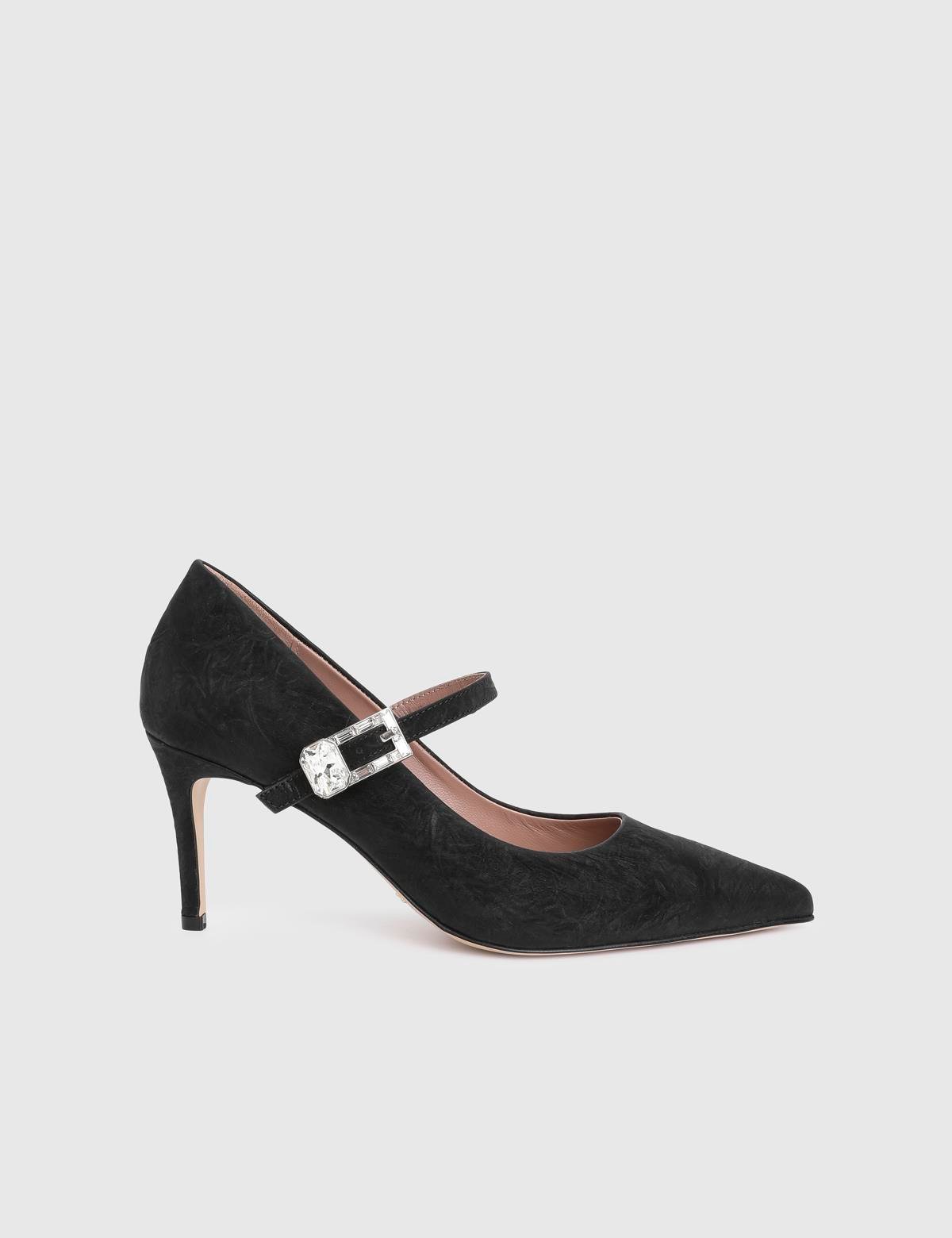 Militia Black Leather Fabric Women's Pump