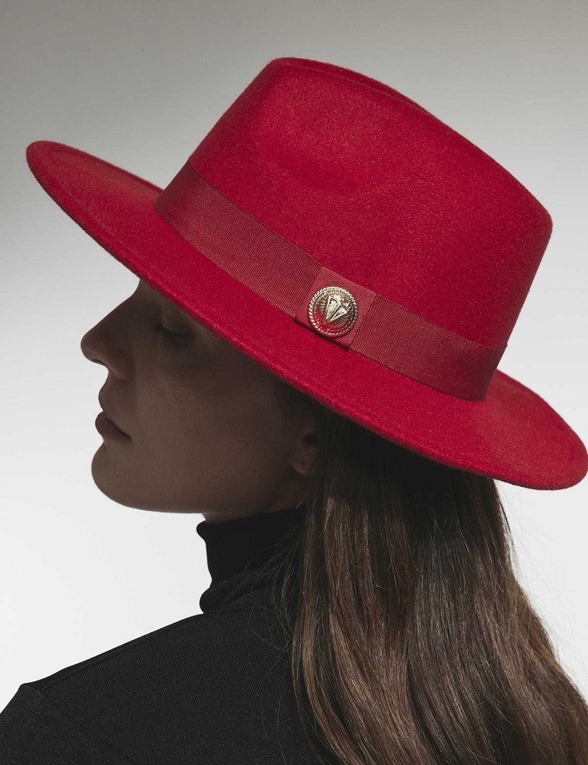 Minako Red Cashmere Women's Hat