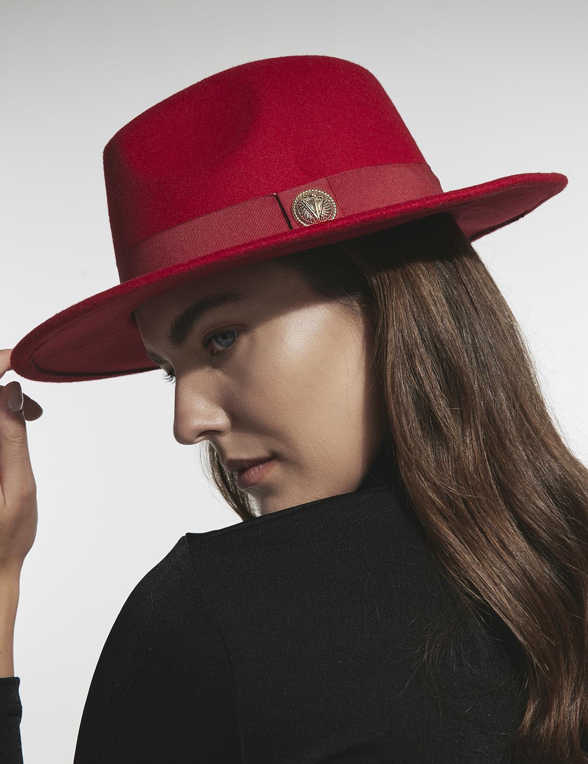 Minako Red Cashmere Women's Hat