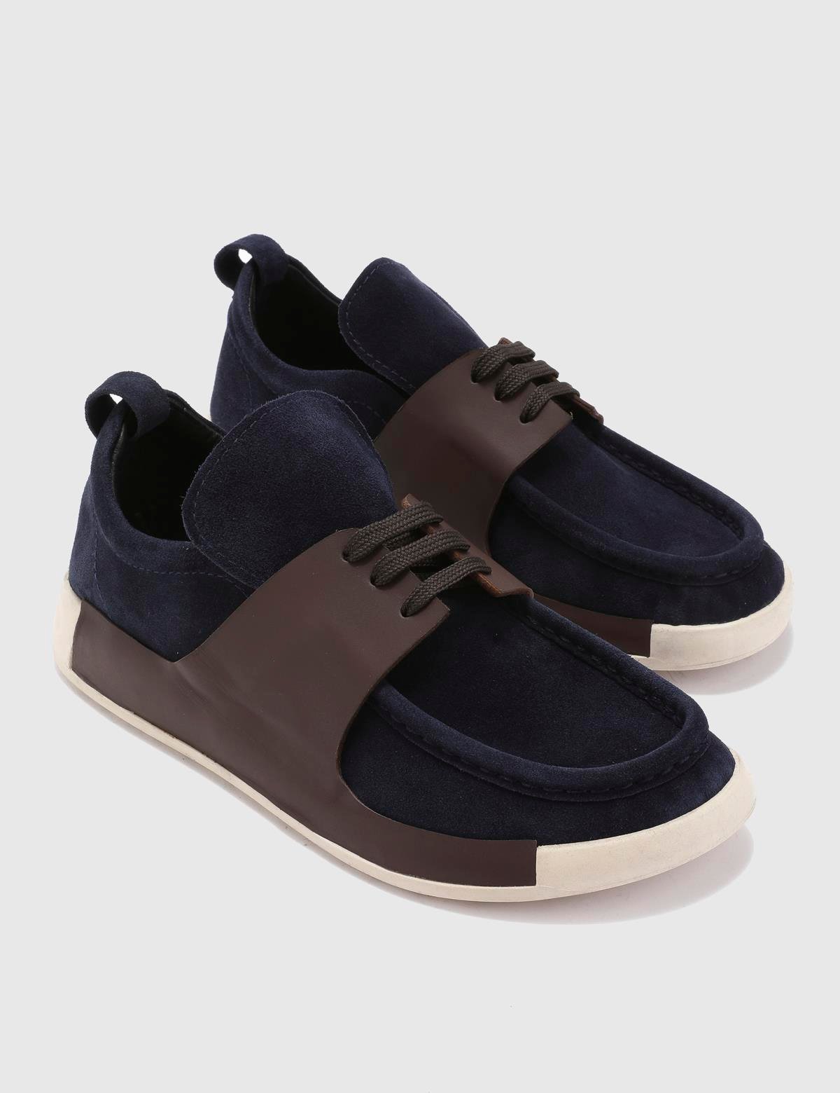 Modric Navy Blue Suede Leather Men's Oxford