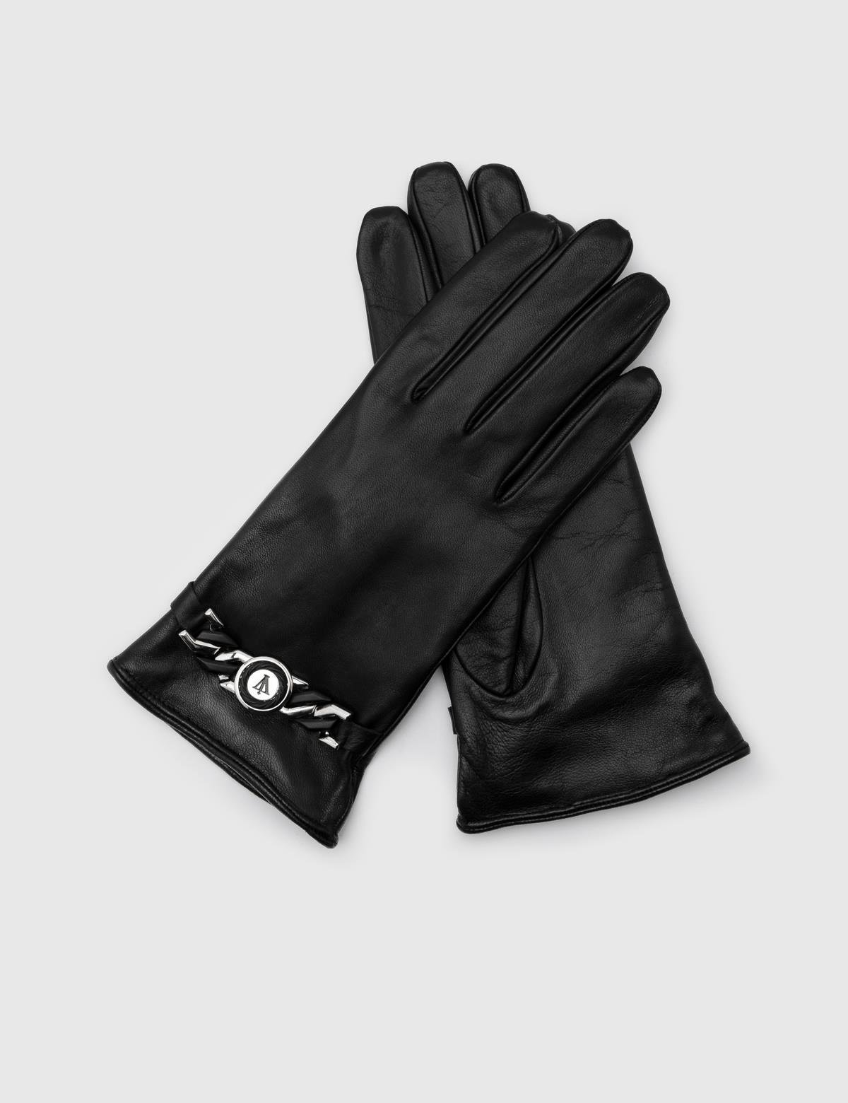 Morse Black Women's Leather Gloves