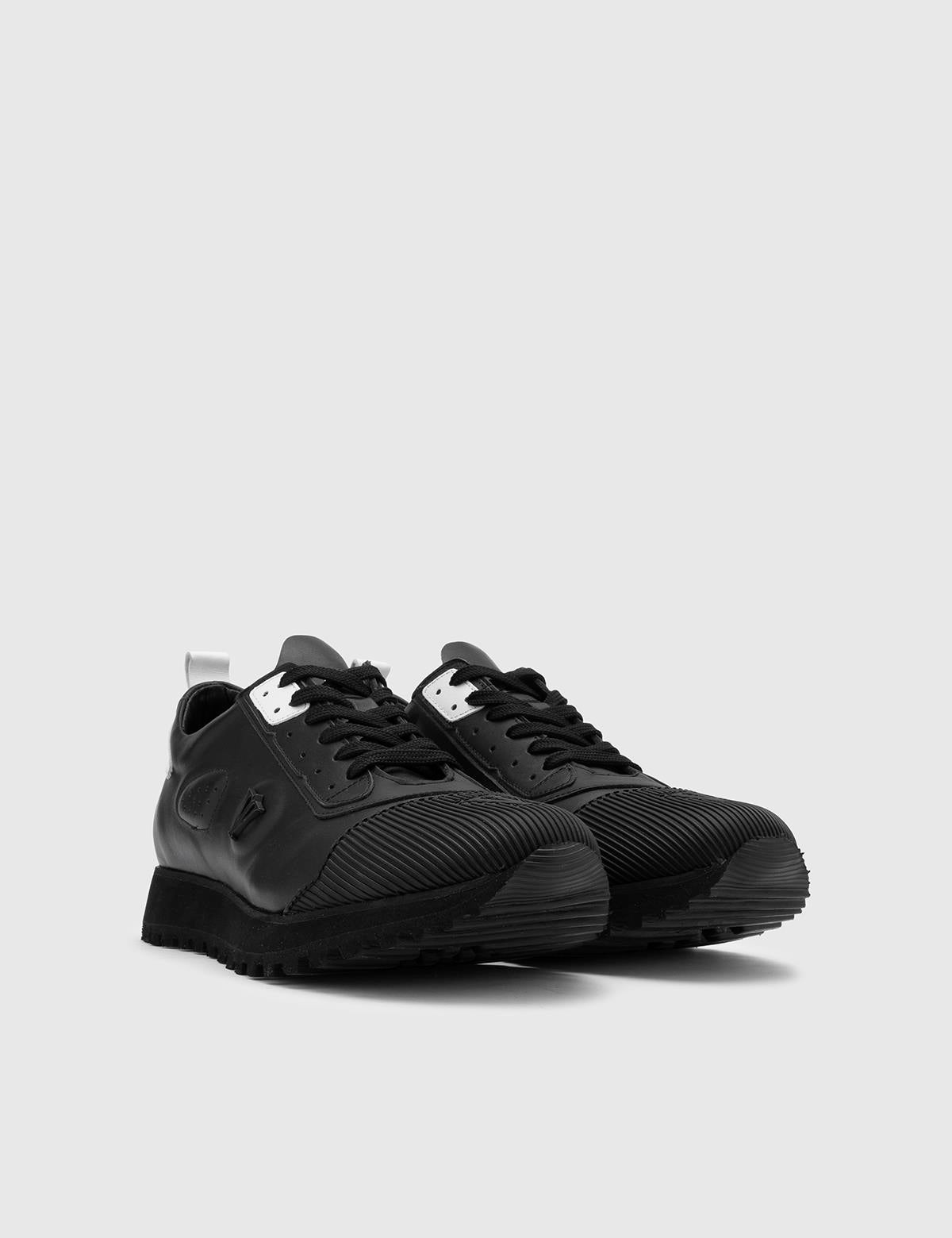Moskros Herren-Sneaker aus schwarzem Nappaleder