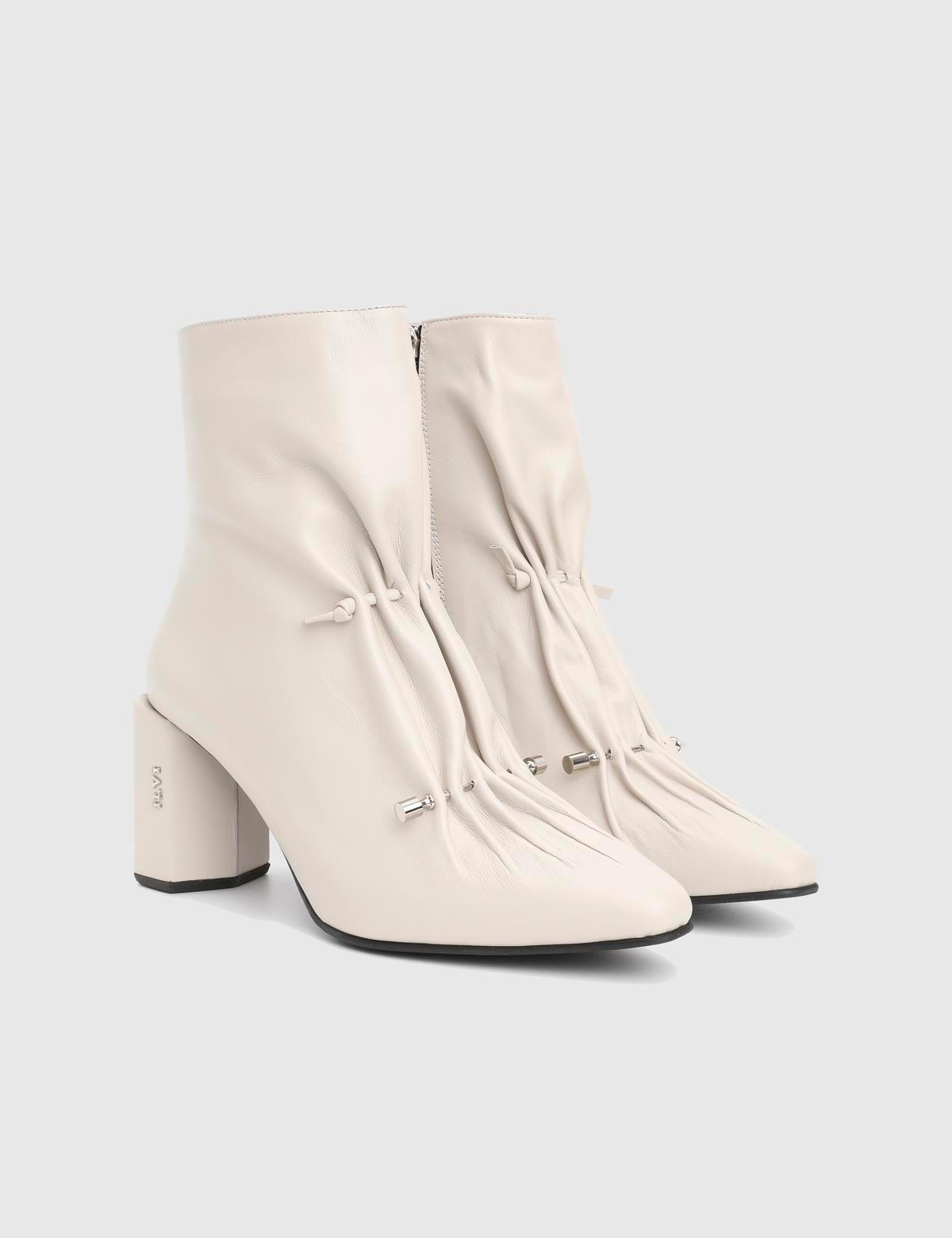Moxy Cream Leather Women's Heeled Boot