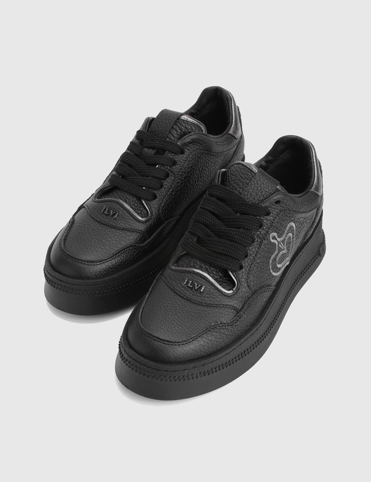 Musle Black Floater Leather Women's Sneaker