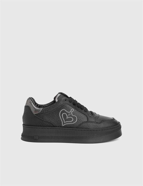 Musle Black Floater Leather Women's Sneaker