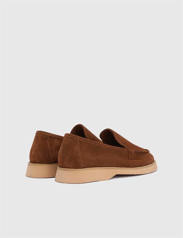 Nathalie Saddle Brown Suede Leather Women's Loafer