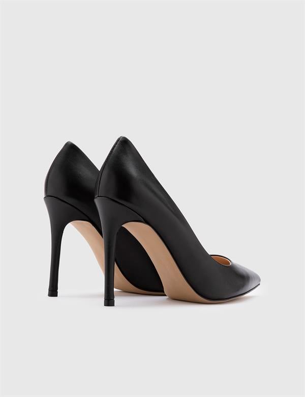 Nelli Black Leather Women's Stiletto