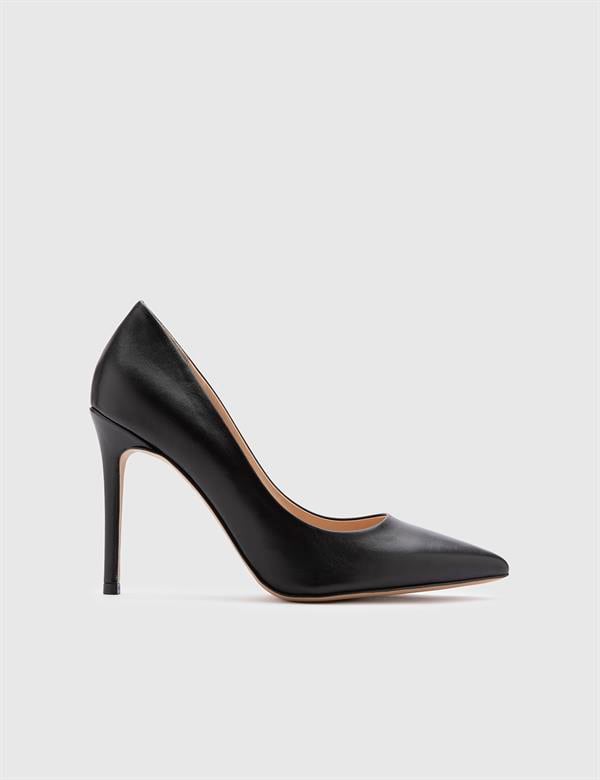 Nelli Black Leather Women's Stiletto