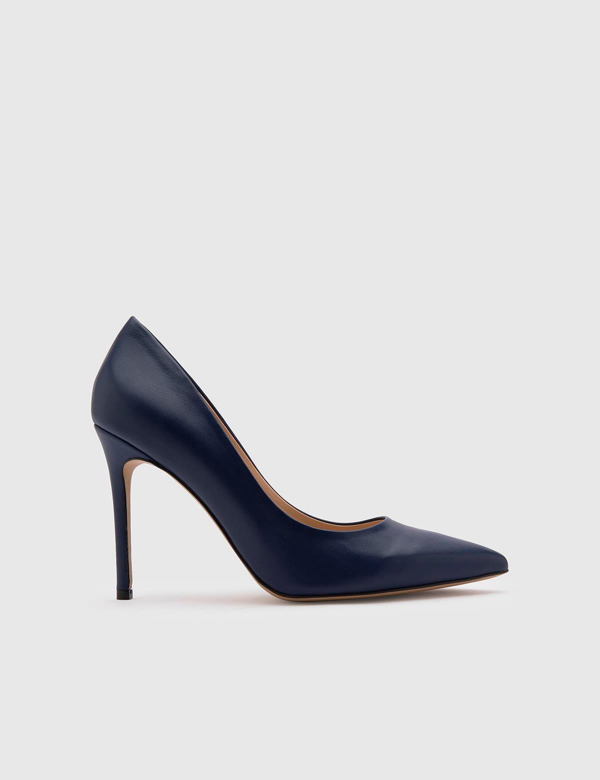 Nelli Navy Blue Leather Women's Stiletto