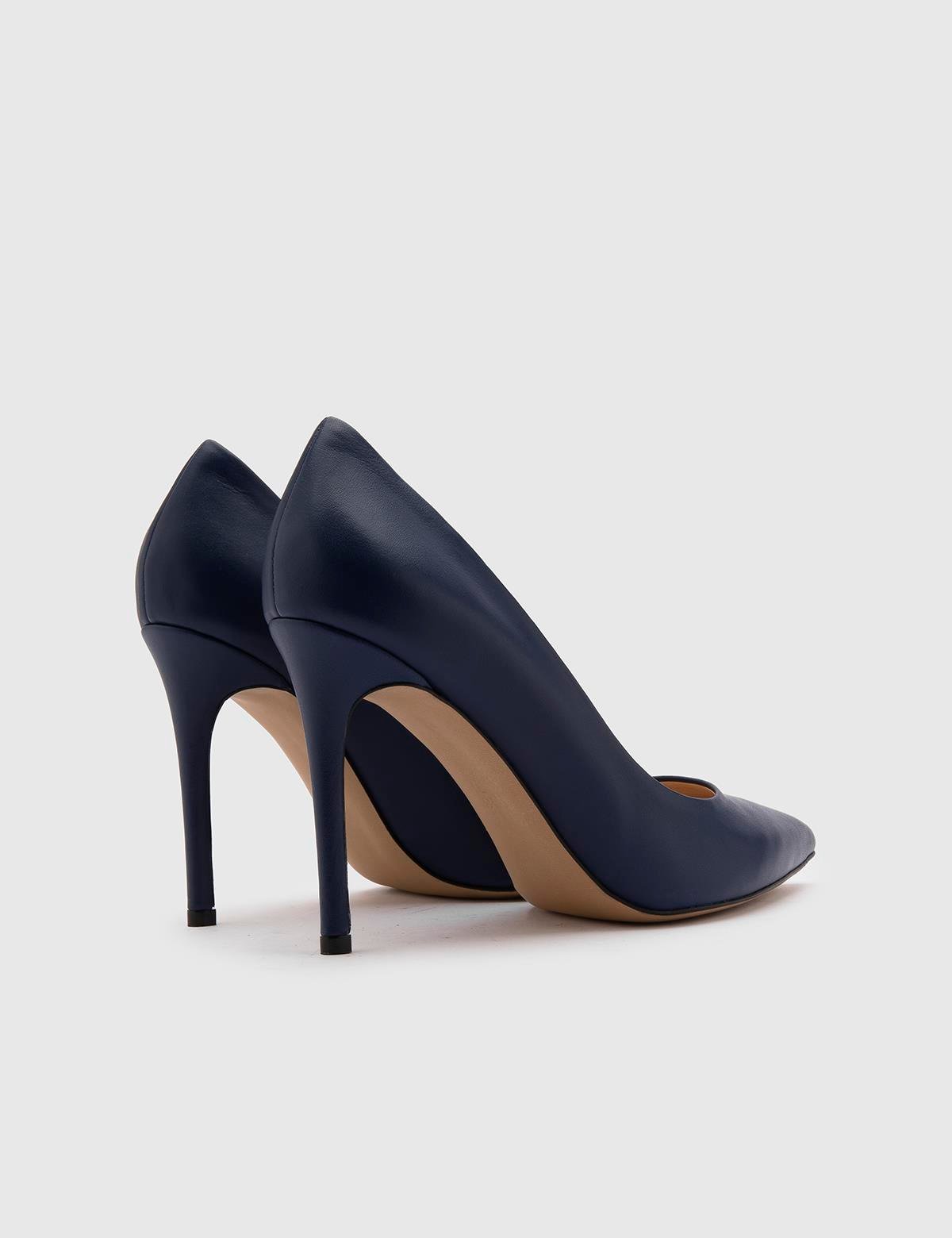 Nelli Damen-Stiletto aus marineblauem Leder