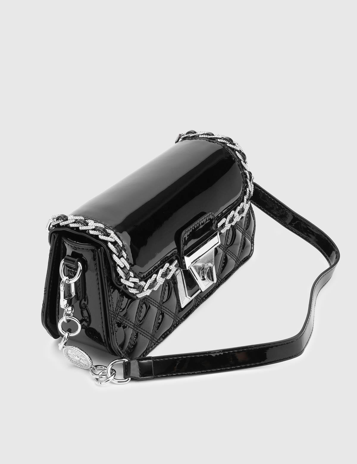 Nereid Glossy Black Women's Shoulder Bag