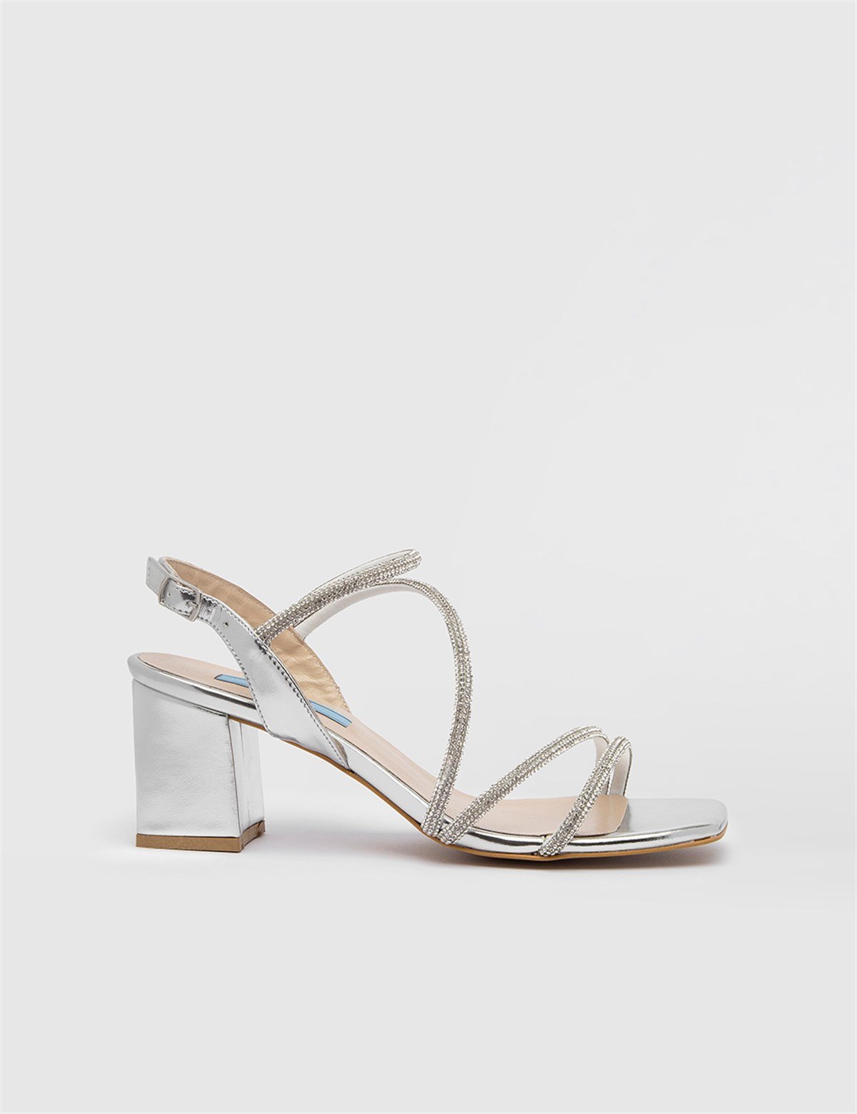 Nica Silver Leather Women's Heeled Sandal