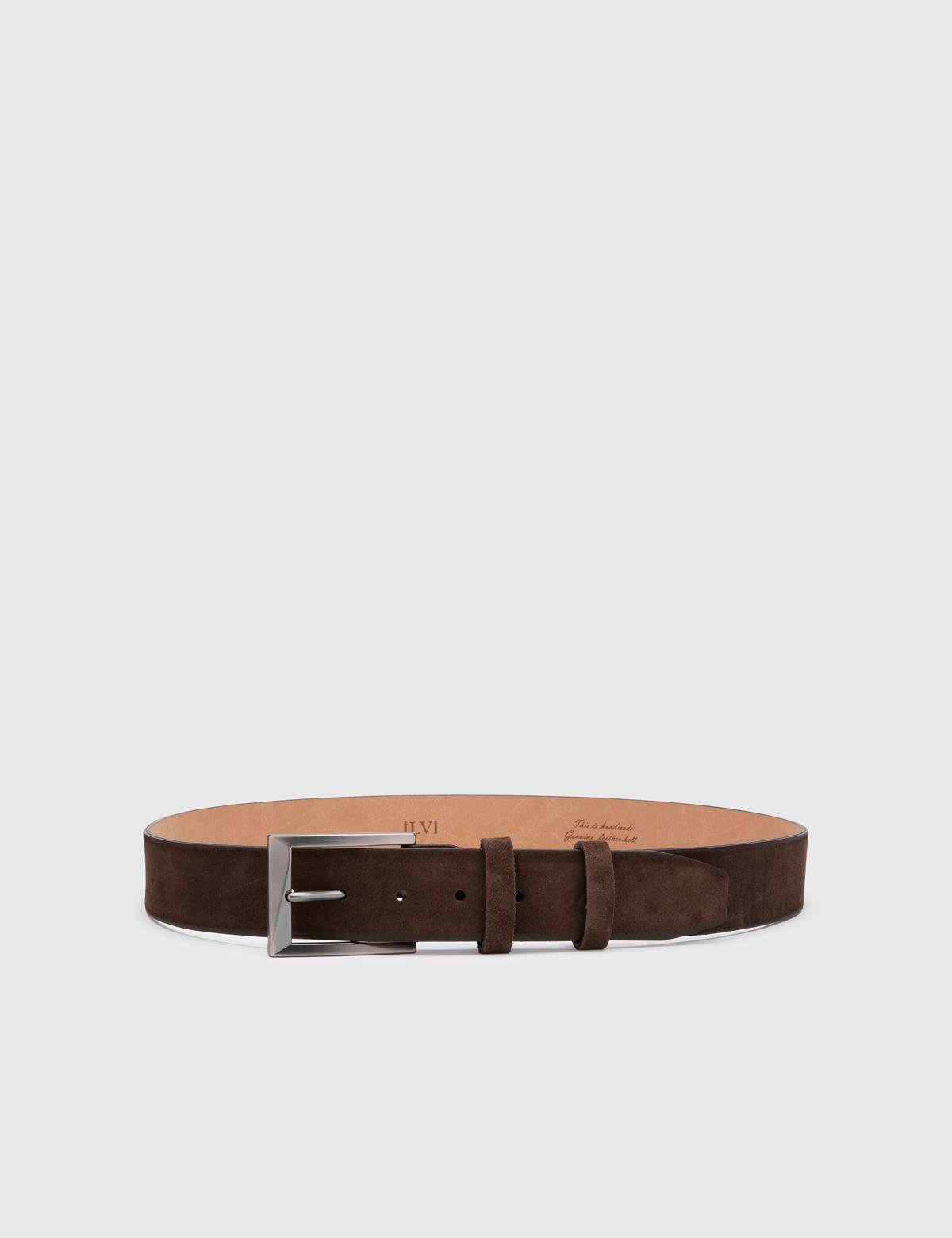 Novak Brown Suede Leather Men's Belt