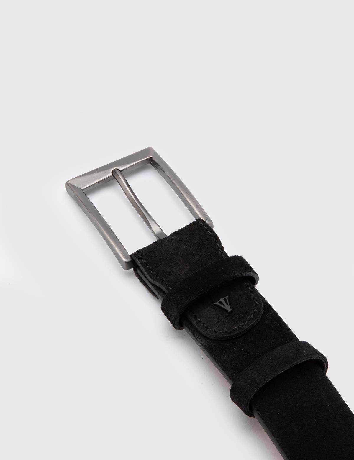 Novak Black Suede Leather Men's Belt
