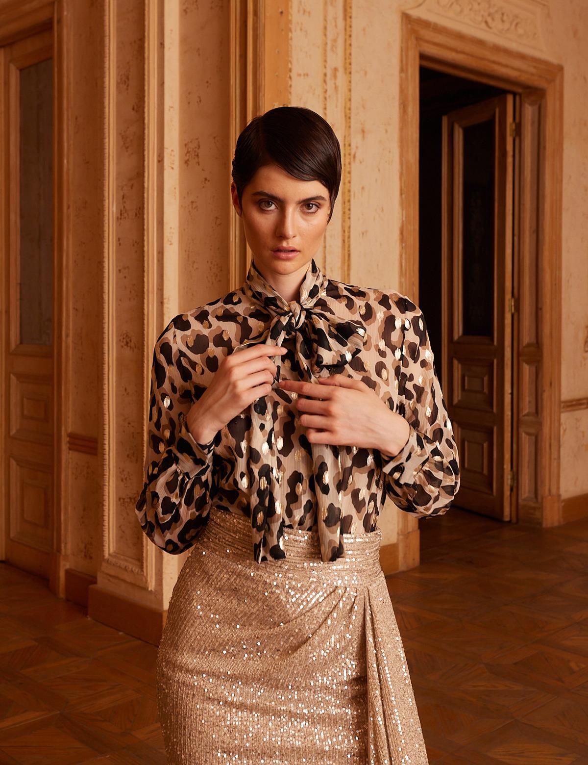 Ochoa Gold-Leopard Damen Shirt