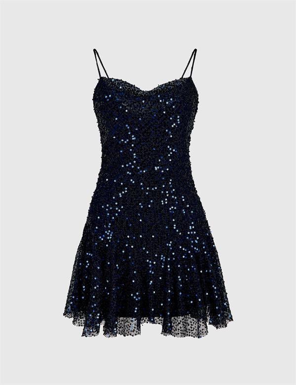 Olina Navy Blue Women's Dress