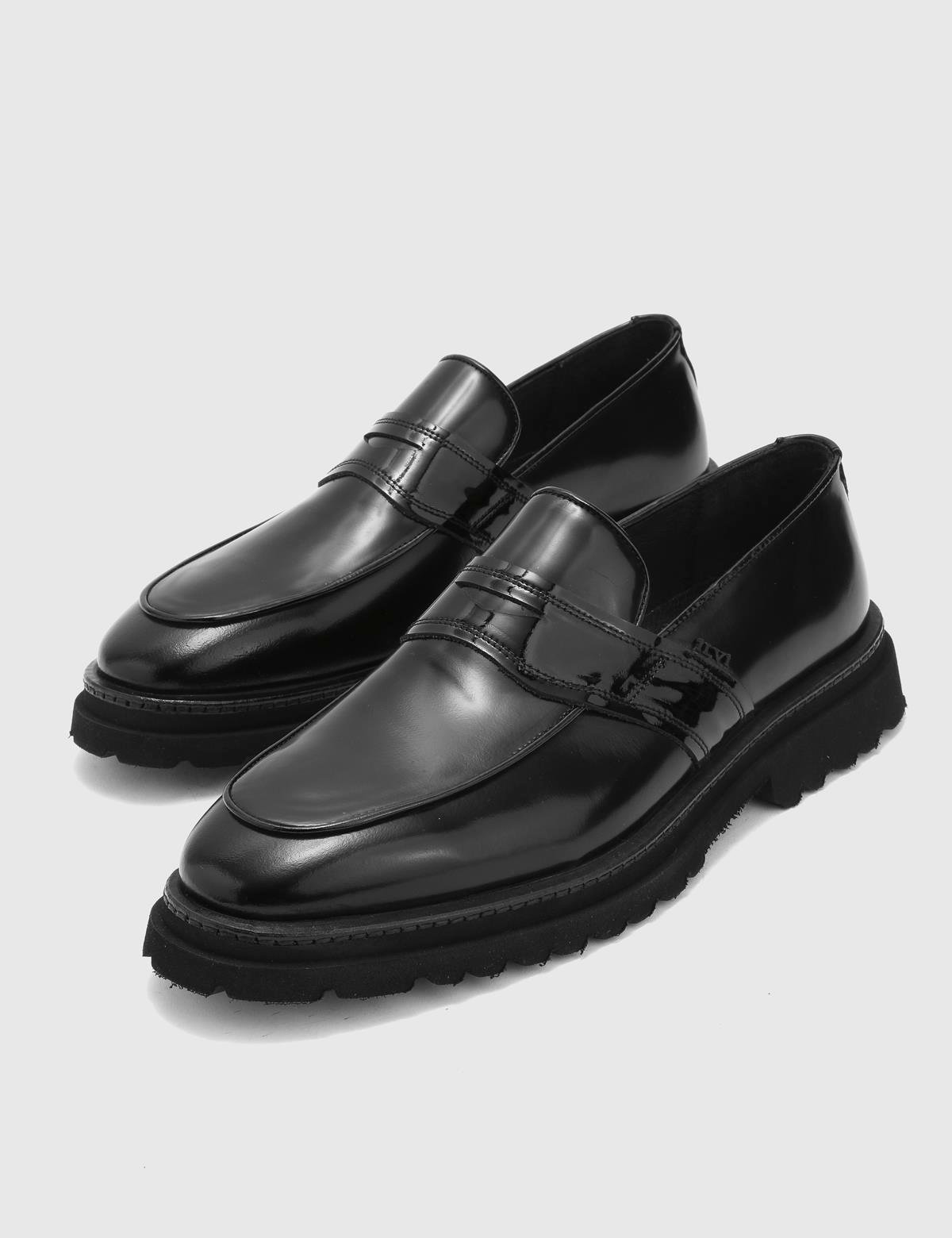 Olsie Black Florentic Leather Men's Loafer
