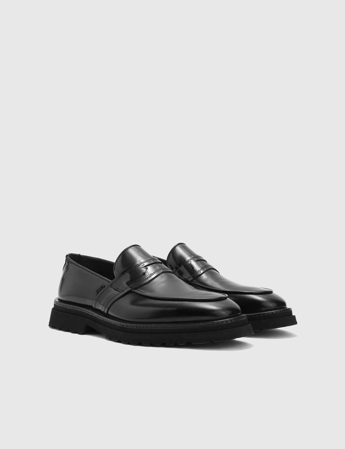 Olsie Black Florentic Leather Men's Loafer