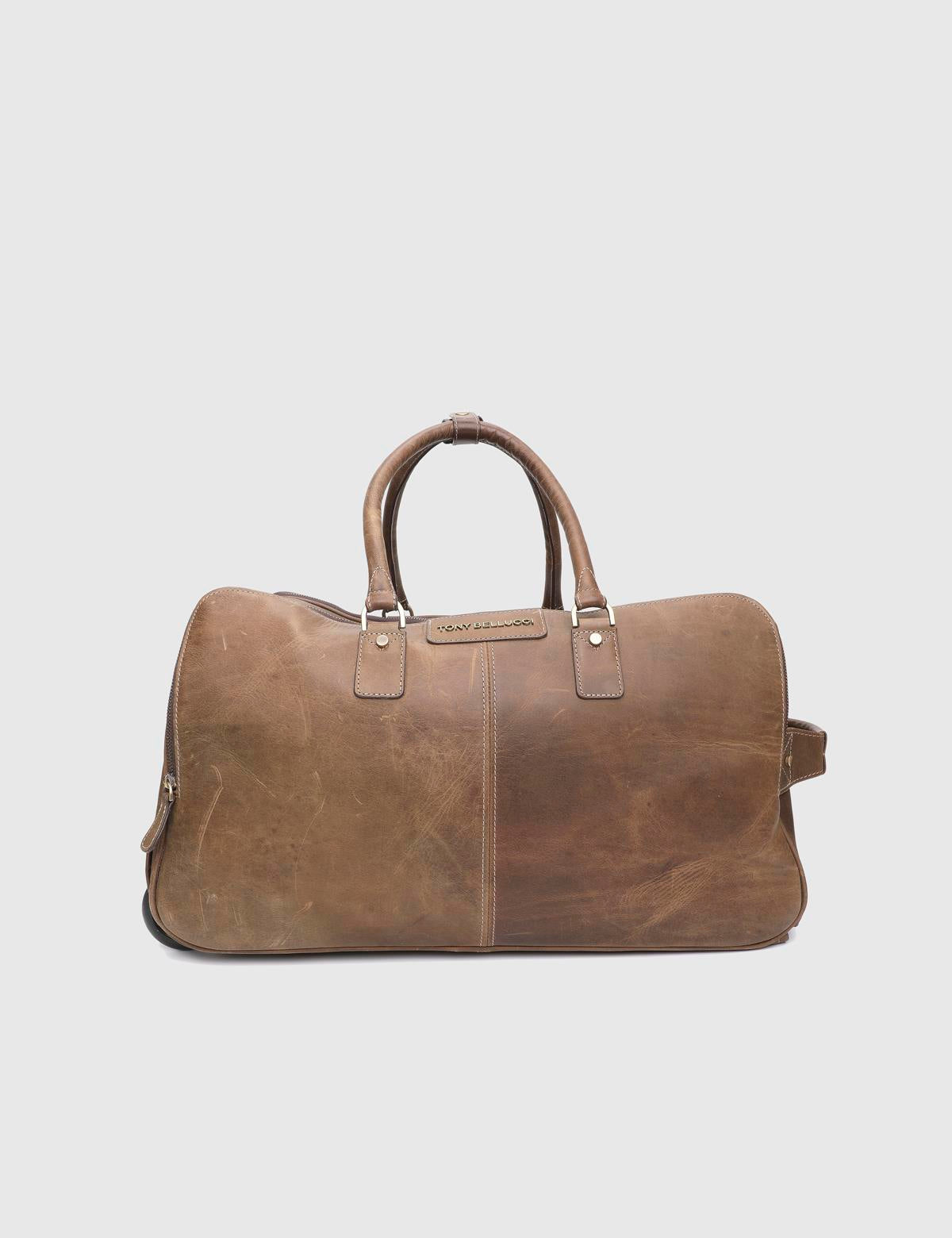 Orva Camel Crazy Leather Men's Suitcase