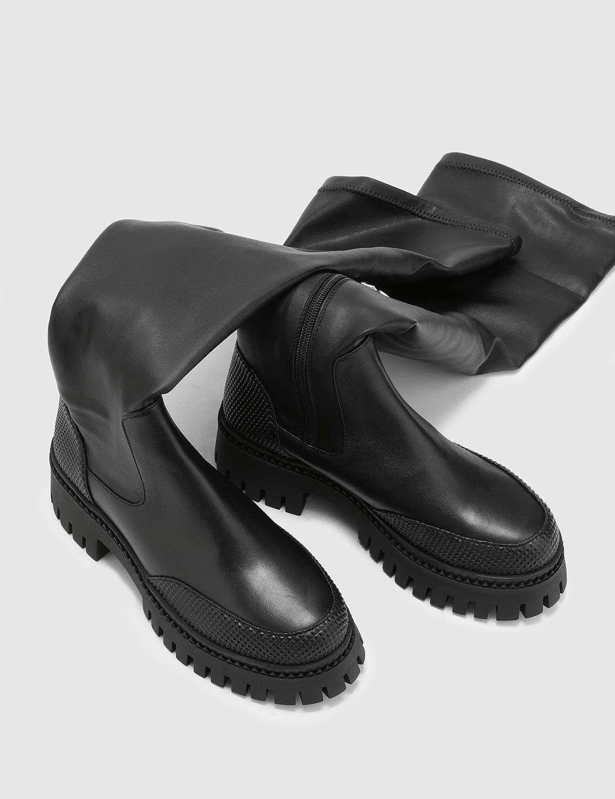 Palermo Black Leather Women's High Boot