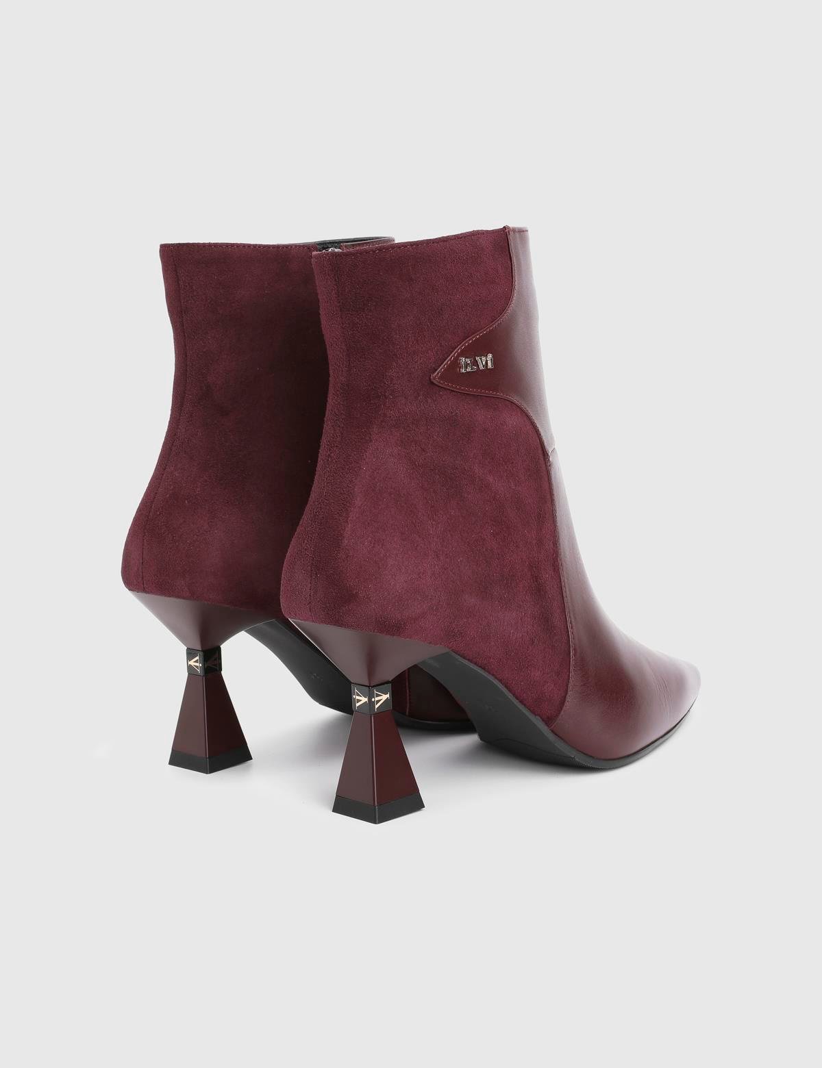 Patsy Burgundy Suede Leather Women's Heeled Boot