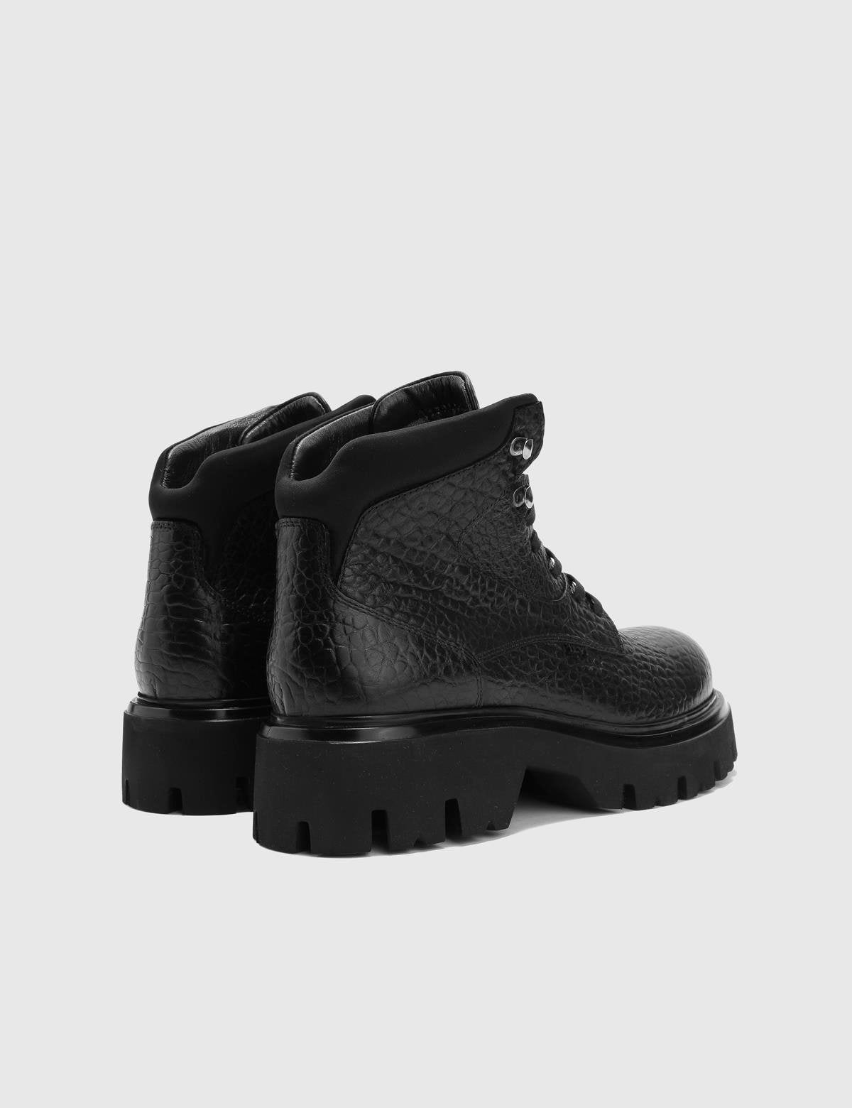 Pele Black Floater Leather Men's Boot