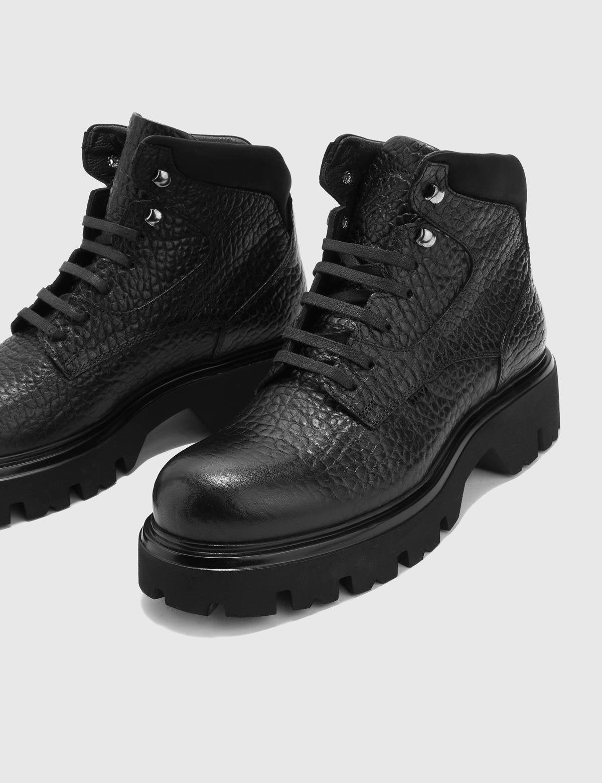 Pele Black Floater Leather Men's Boot