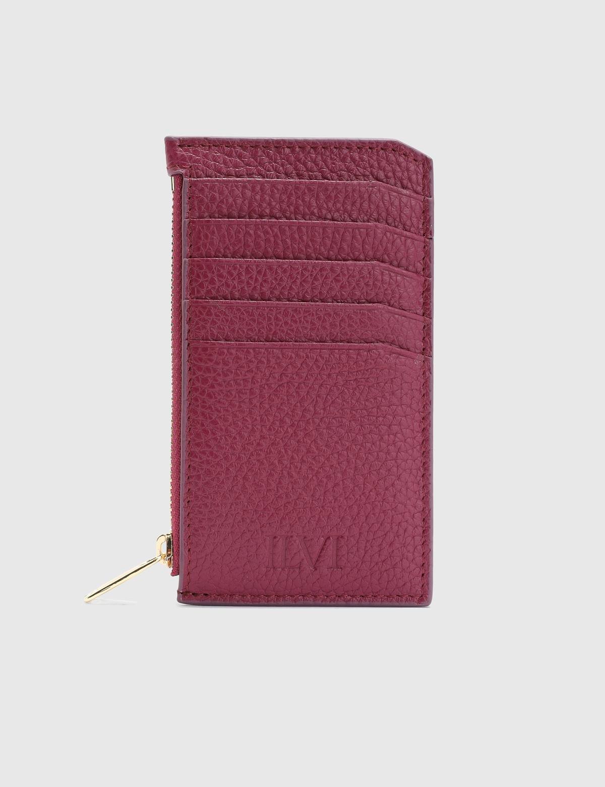 Pereira Purple Floater Leather Unisex Card Holder