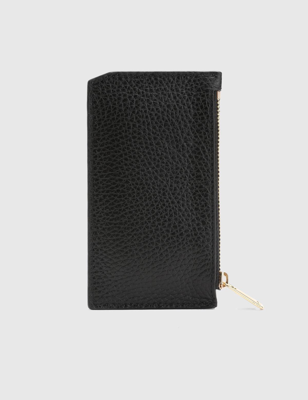 Pereira Black Floater Leather Unisex Card Holder