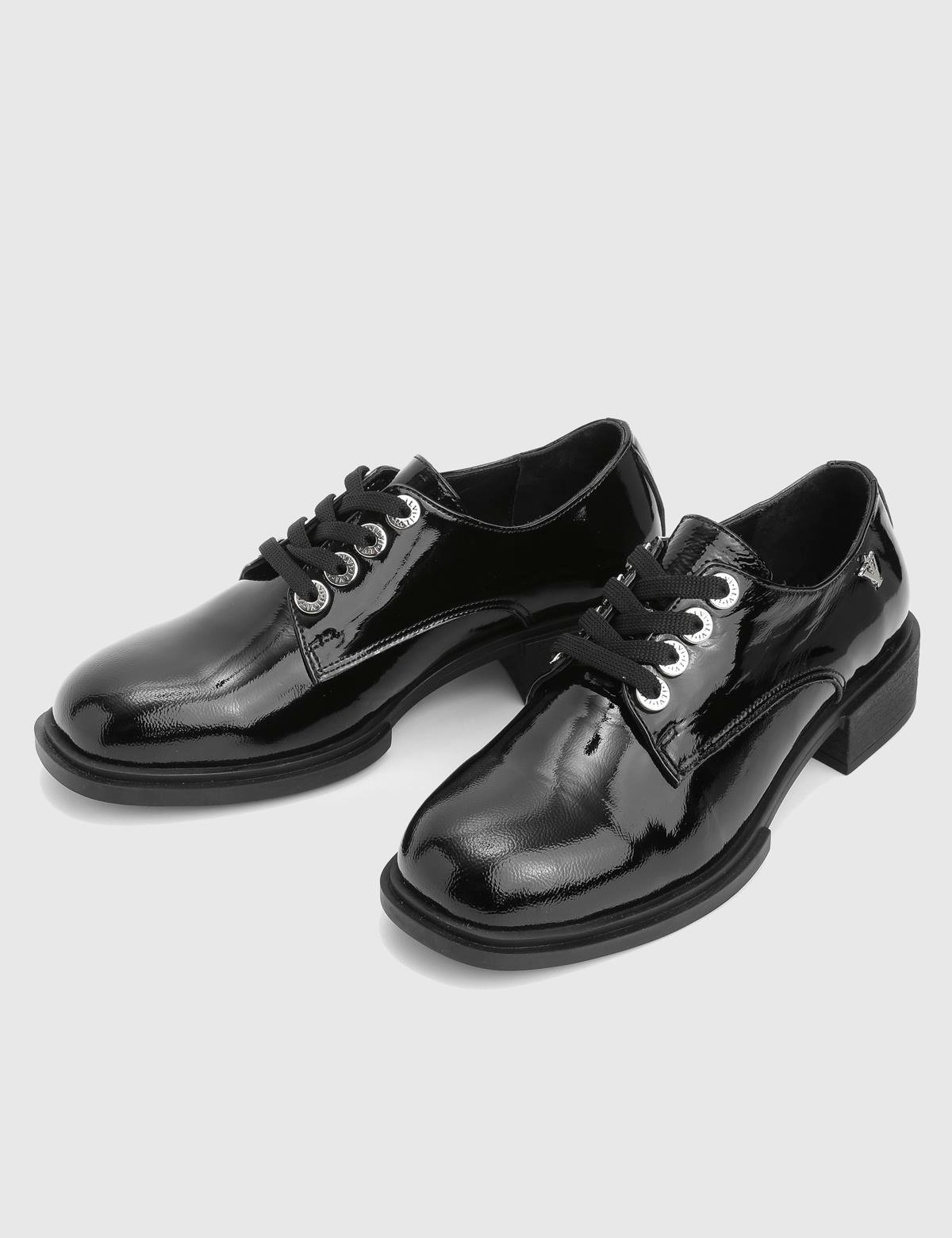 Pertis Black Patent Leather Women's Oxford
