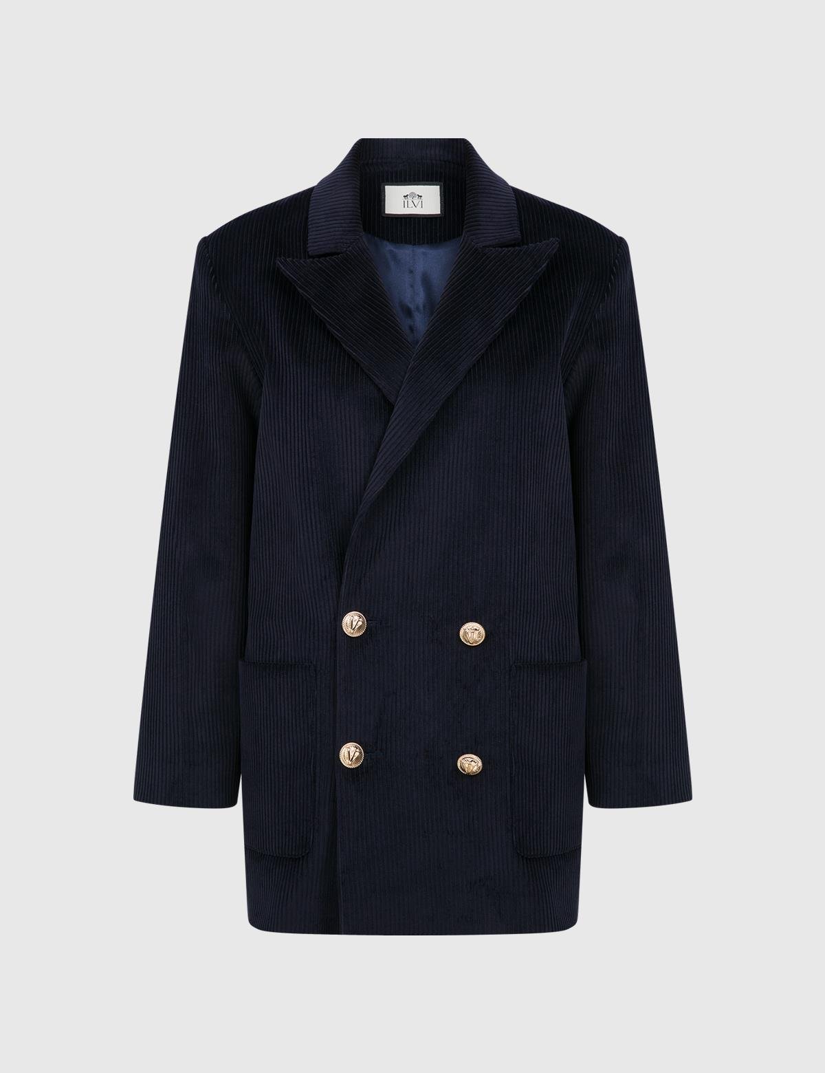 Petro Navy Blue Women's Oversized Jacket