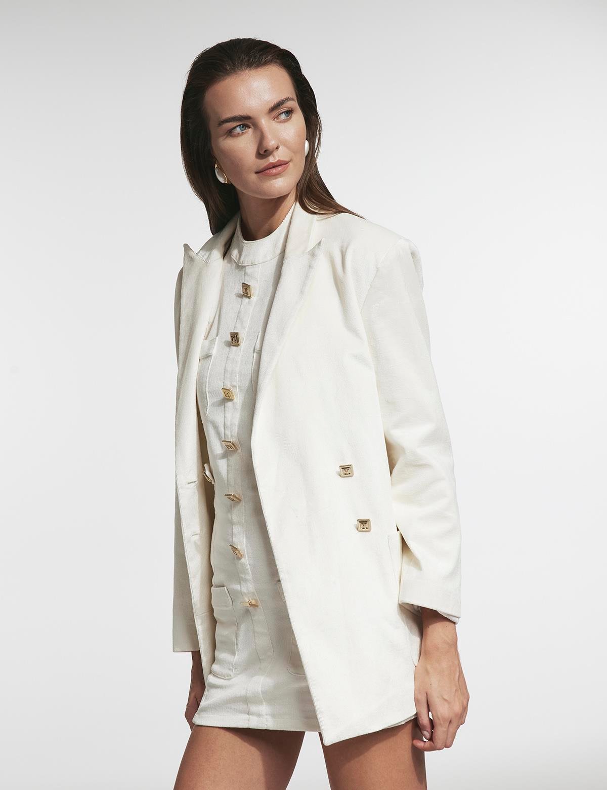 Petro Ecru Women's Oversized Jacket