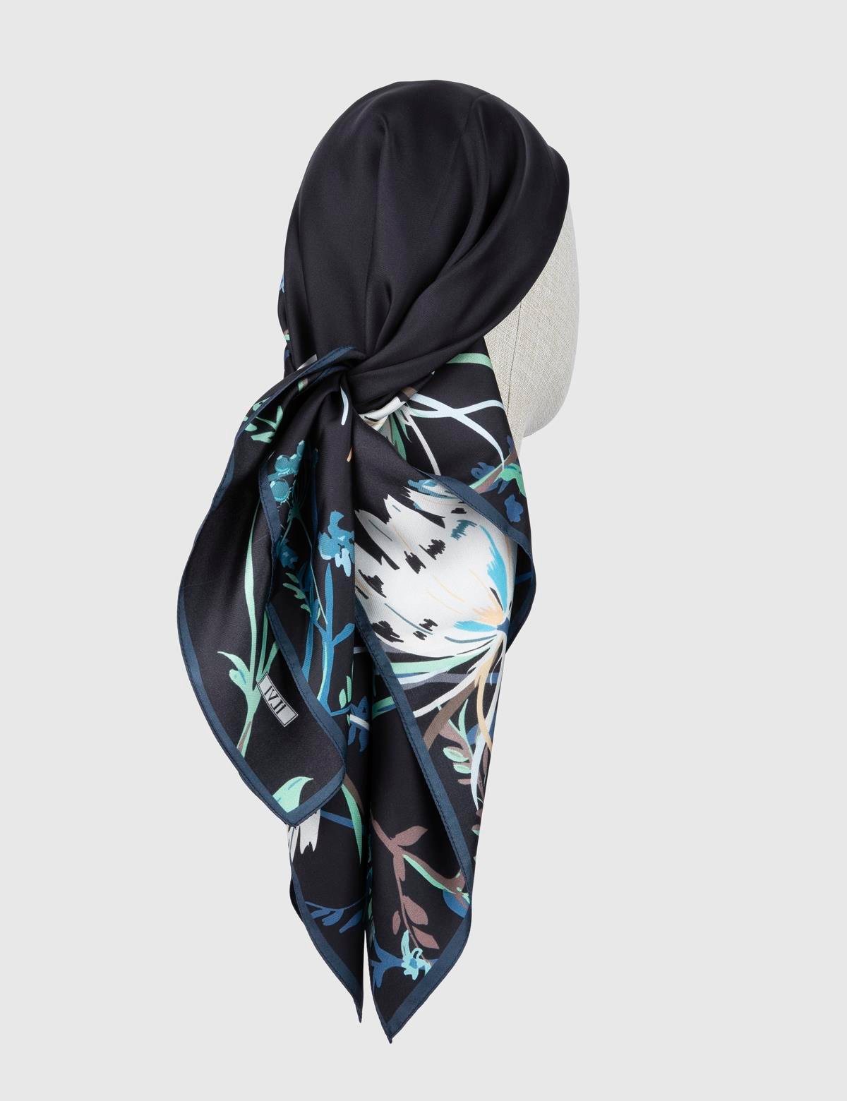 Pias Navy Blue Silk Twill Women's Scarf