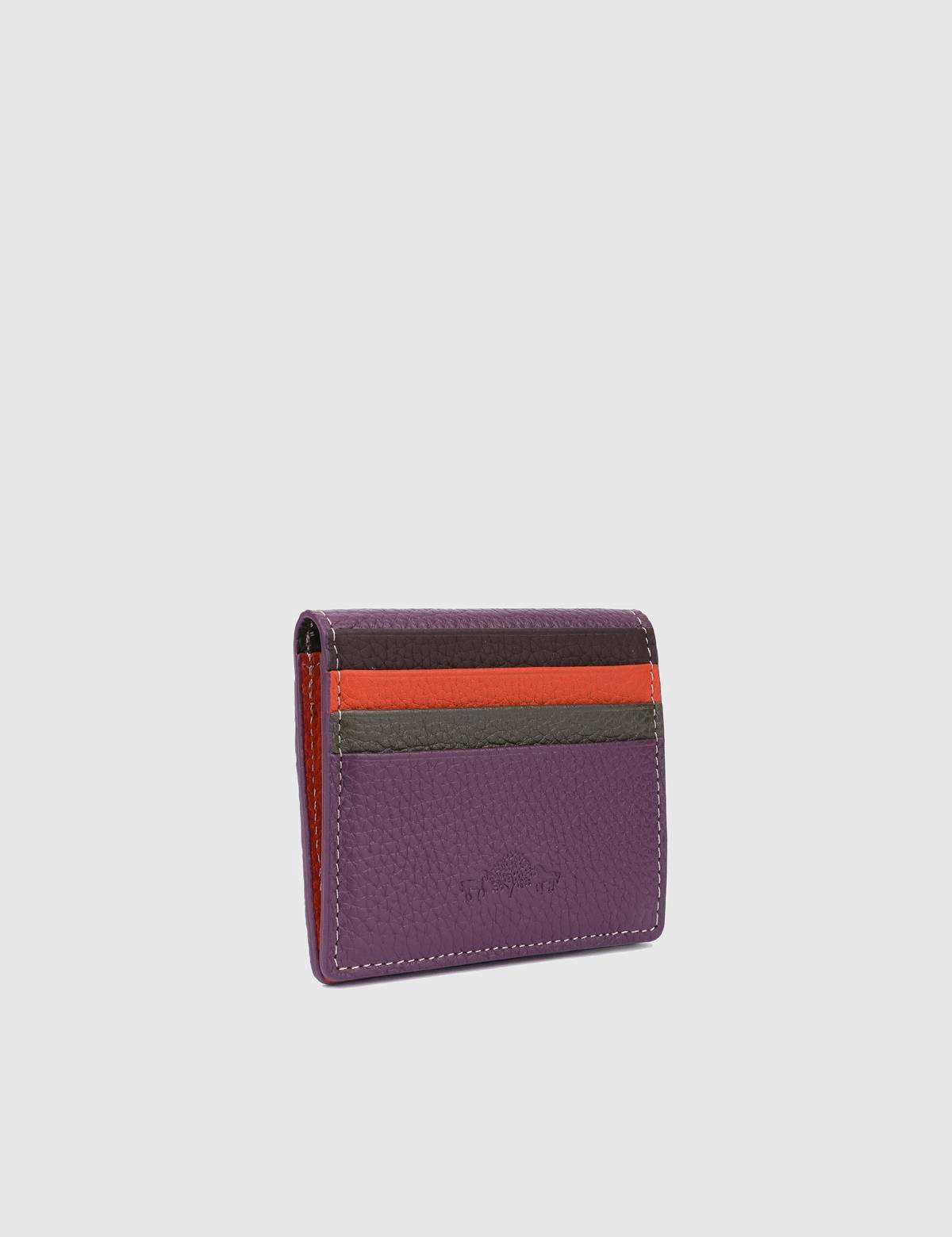 Piura Purple Leather Unisex Card Holder