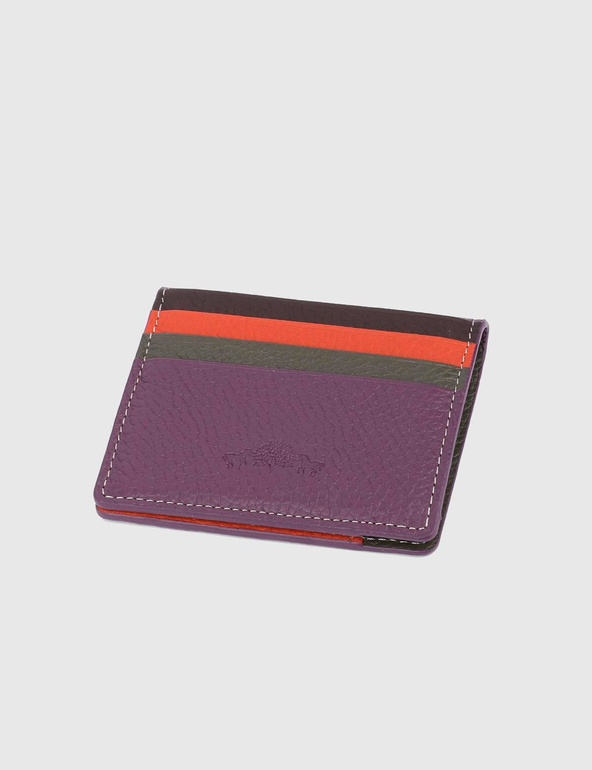 Piura Purple Leather Unisex Card Holder