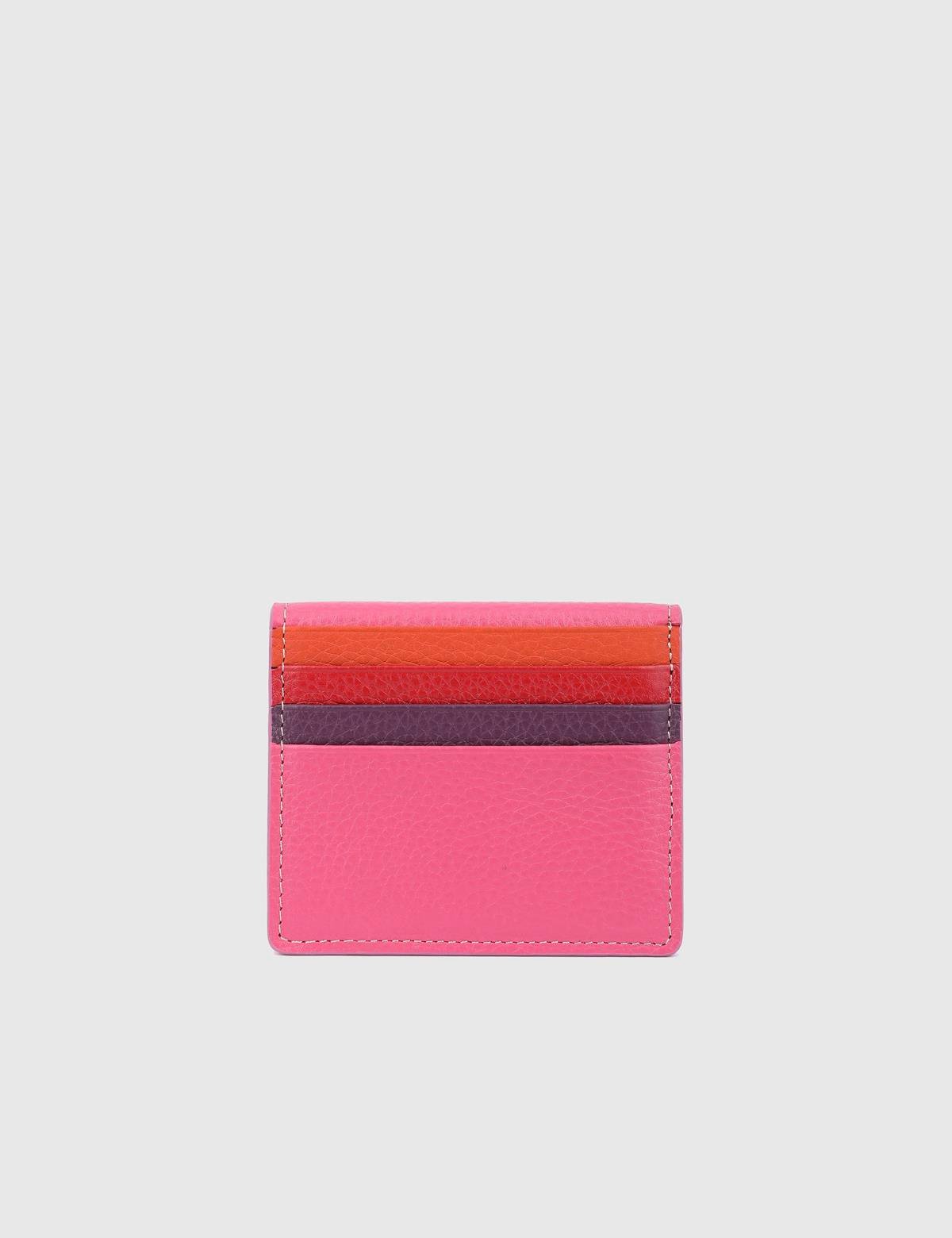 Piura Pink Leather Unisex Card Holder